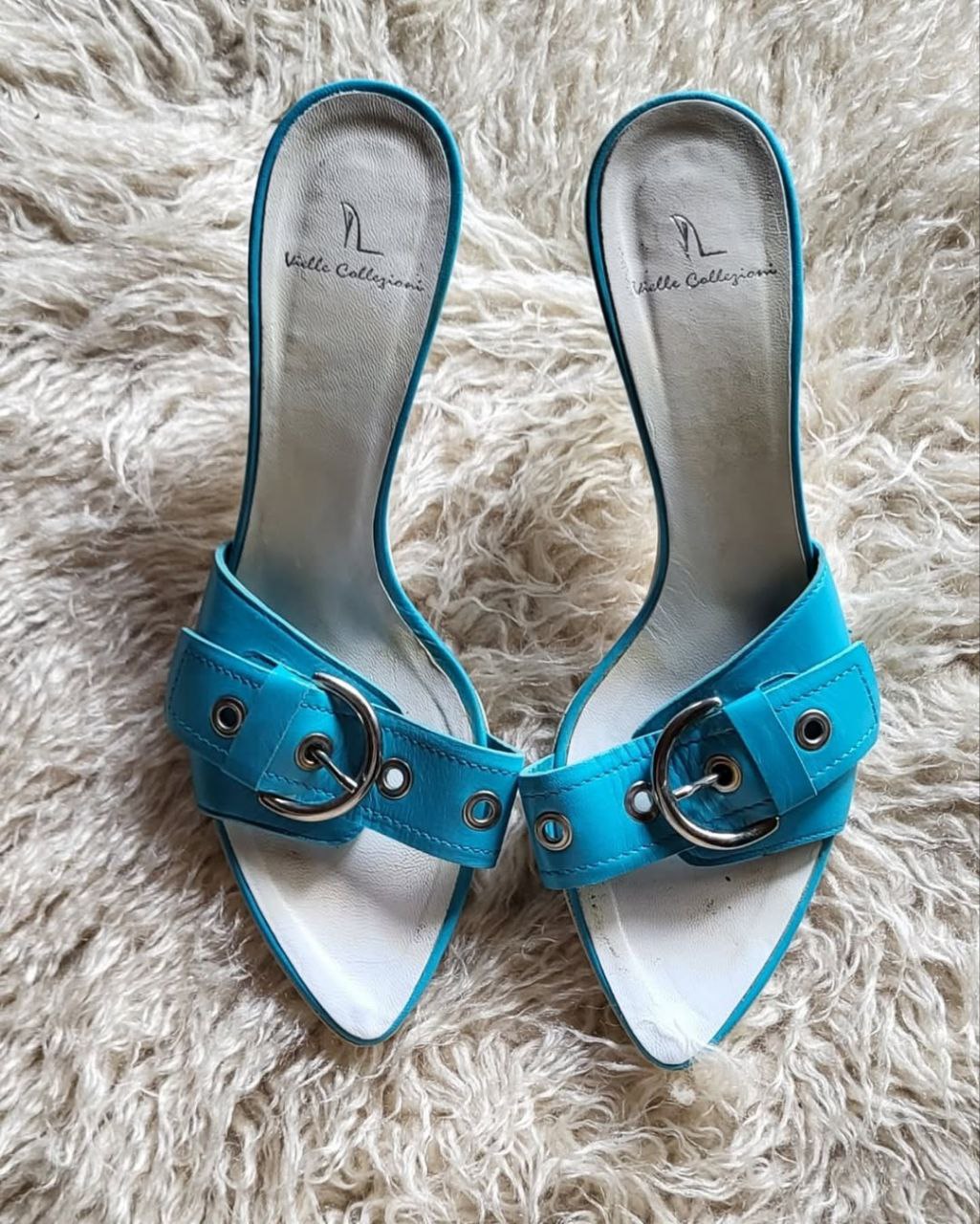 Blue kitten heel. Size 36