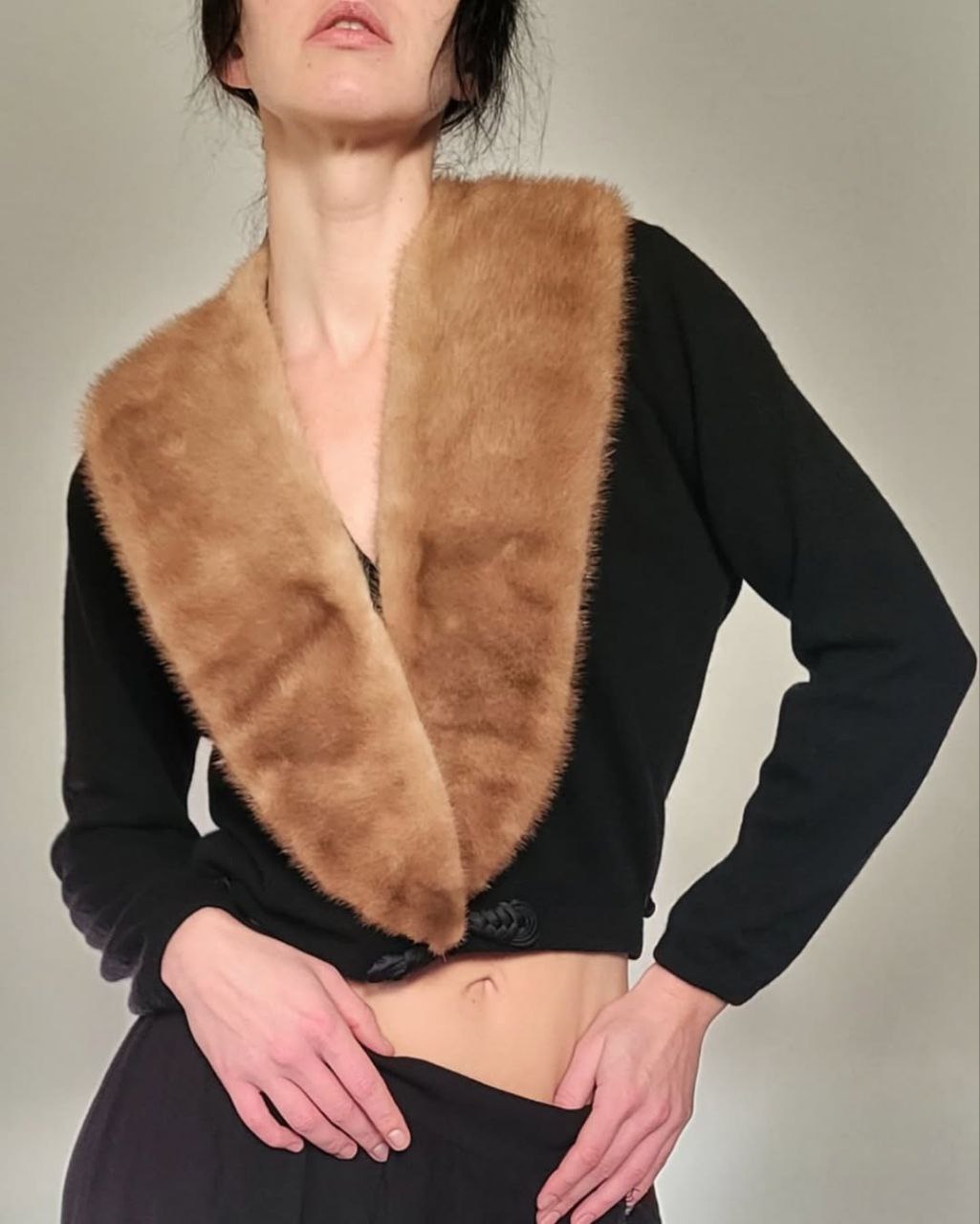 Cashmere/mink cardigan