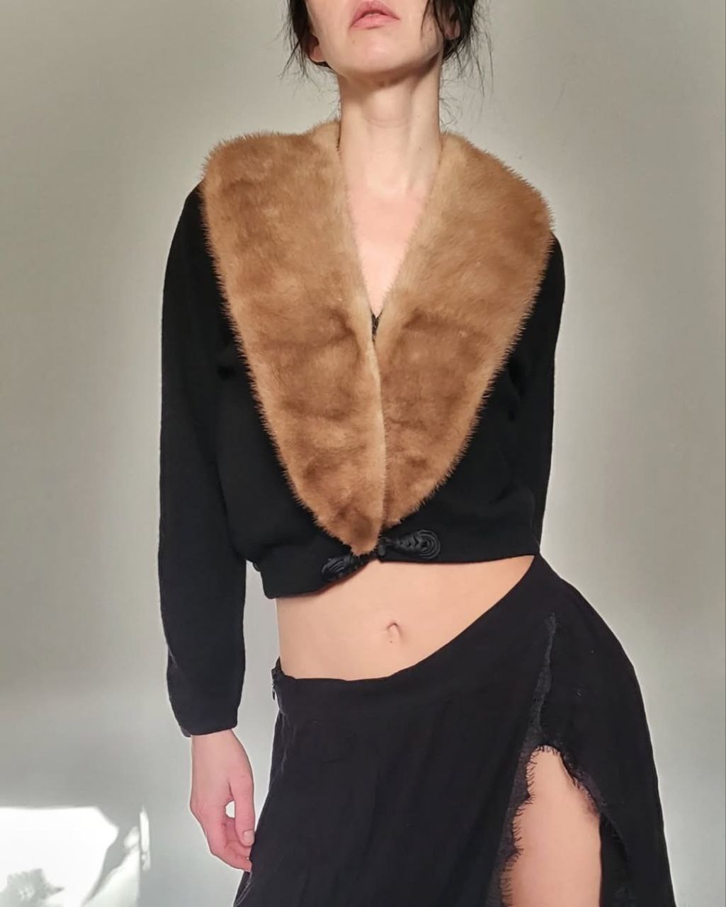Cashmere/mink cardigan