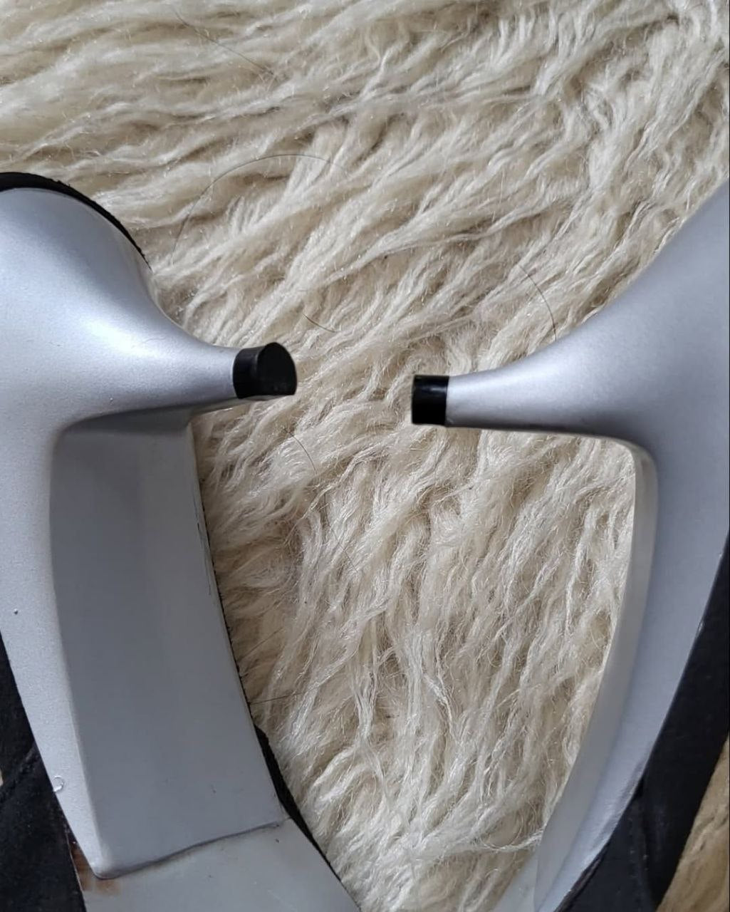 Silver heart mules. Size 37