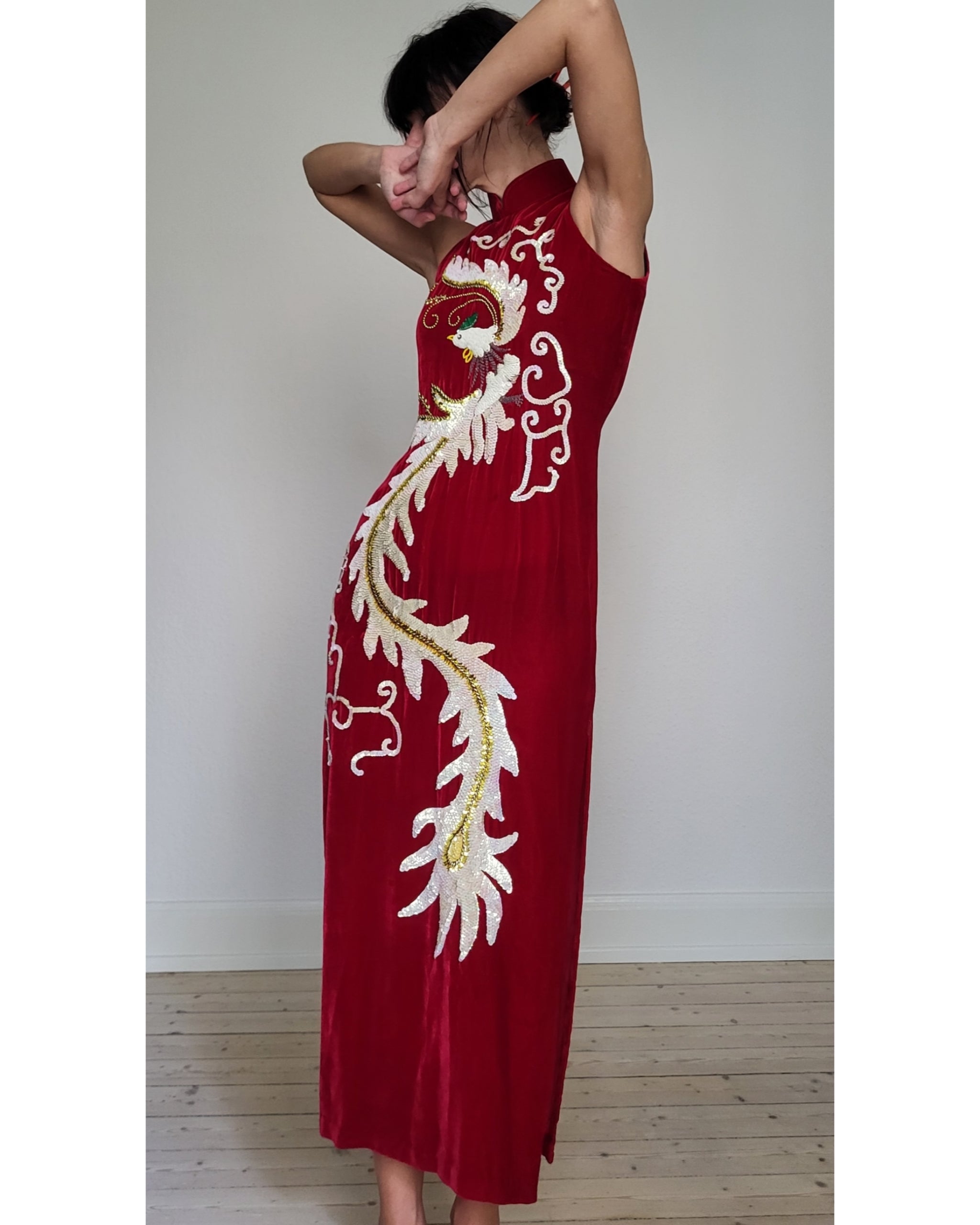 Velour cheongsam