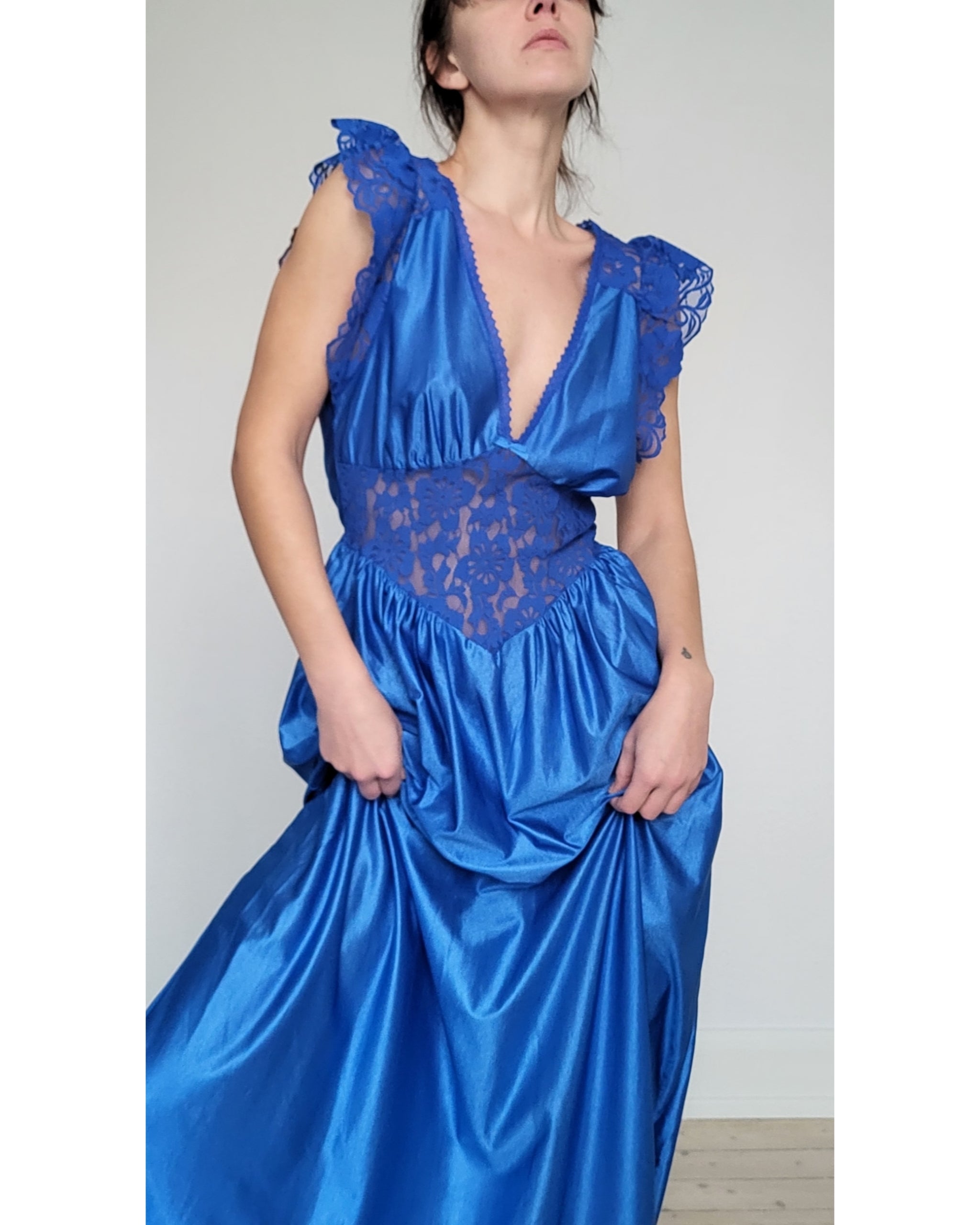 Lace Satin blue