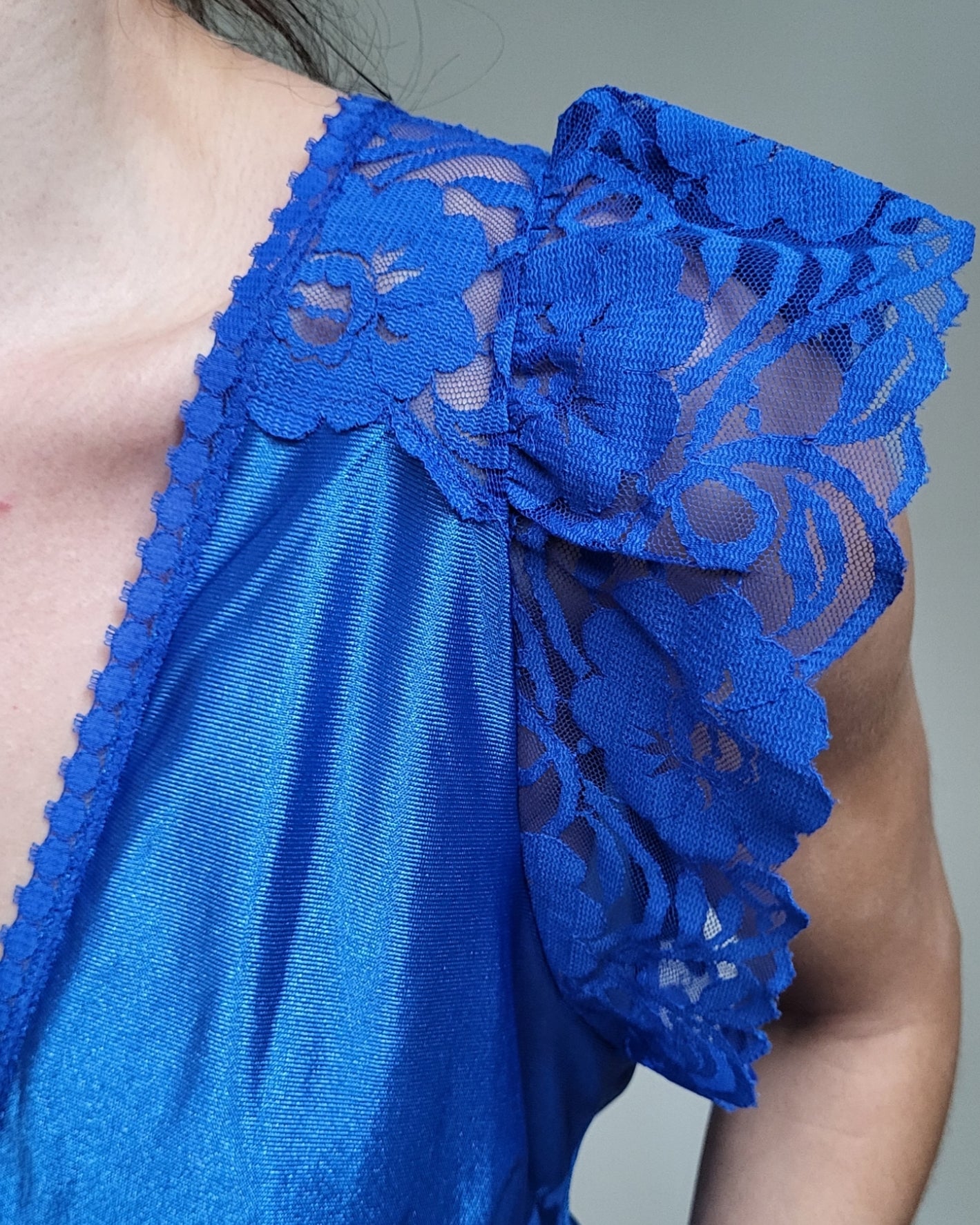 Lace Satin blue
