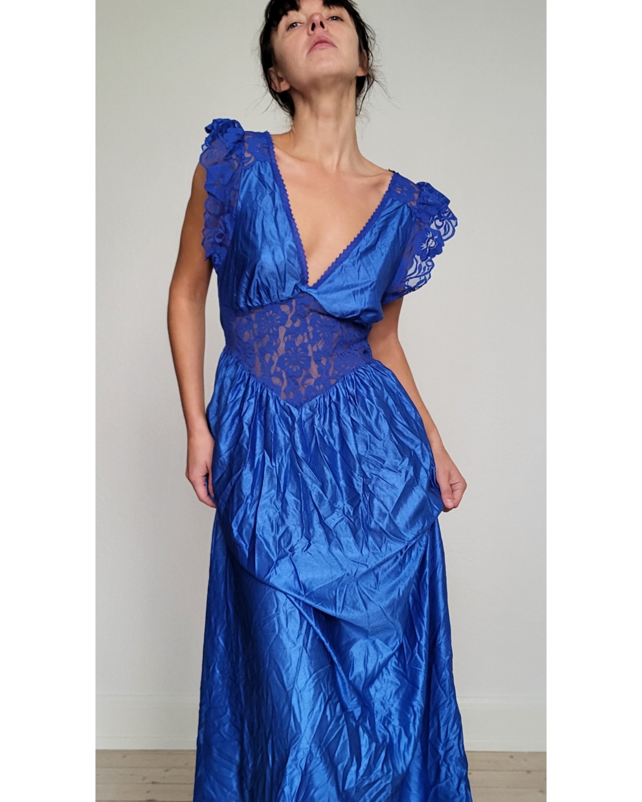Lace Satin blue