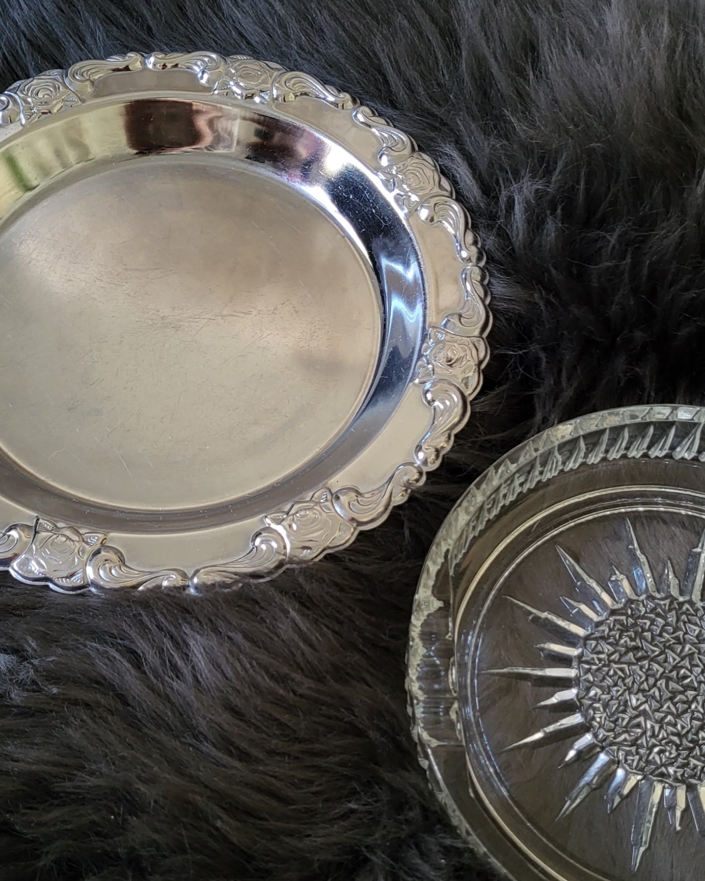 Vintage shrimps dish