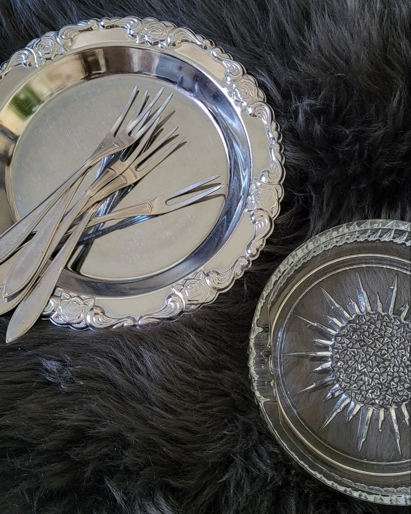 Vintage shrimps dish