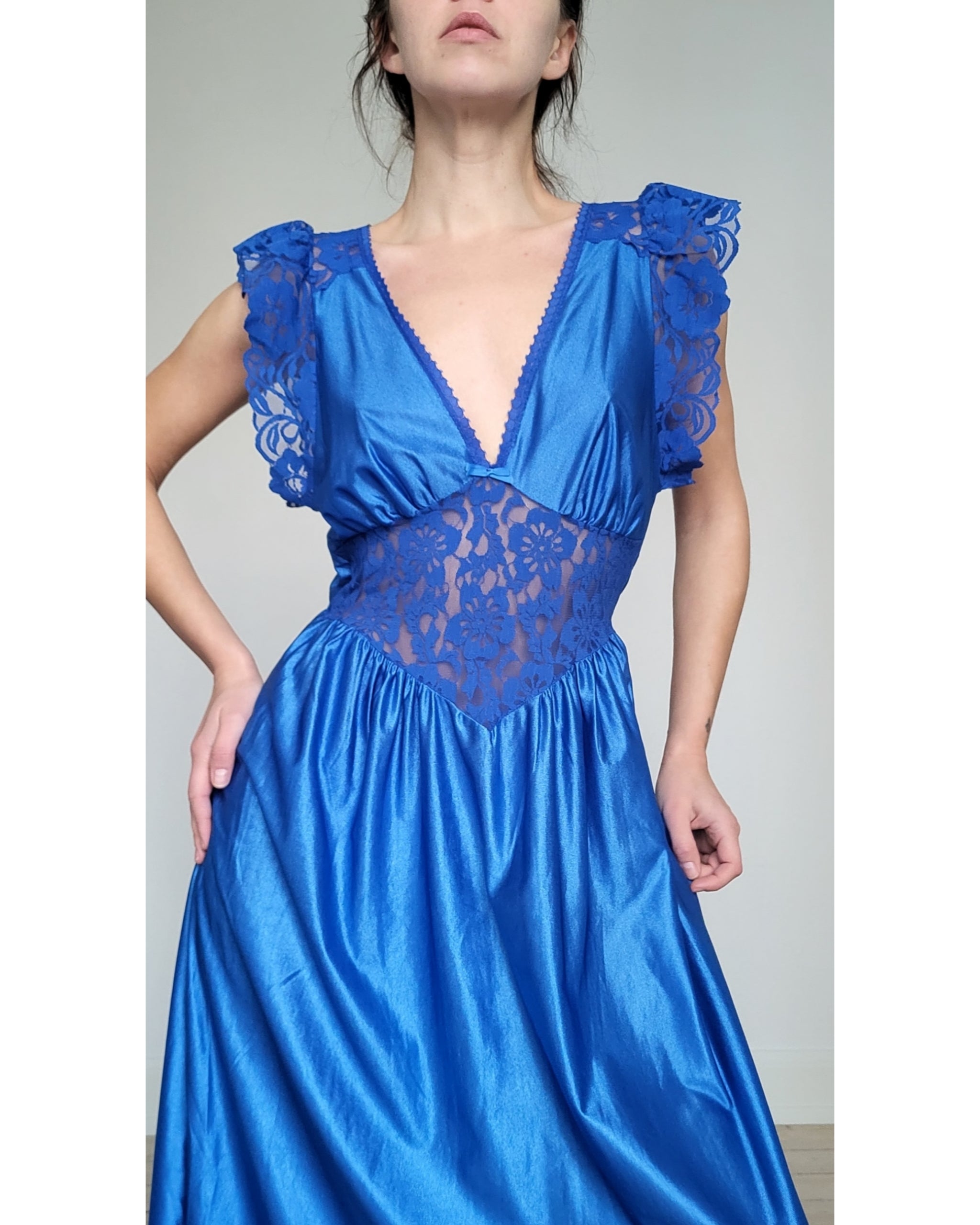 Lace Satin blue