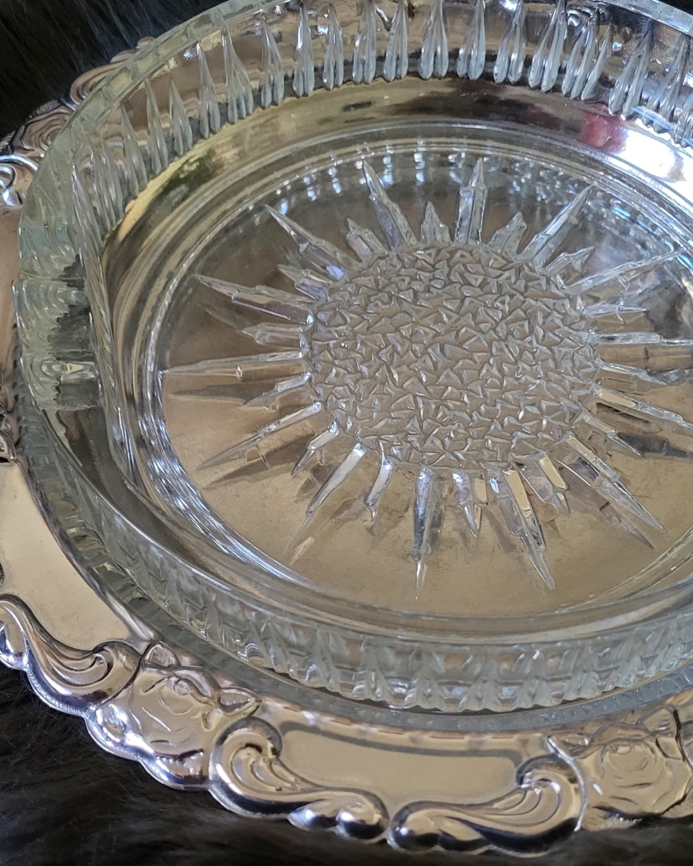 Vintage shrimps dish