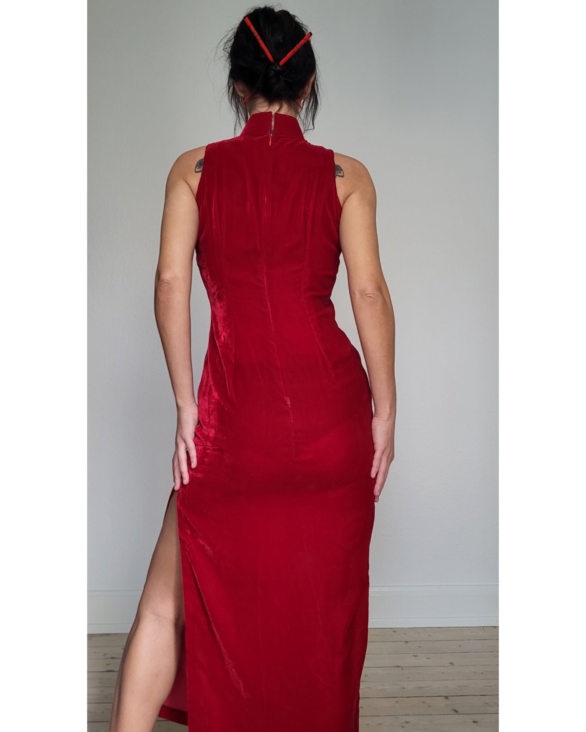 Velour cheongsam
