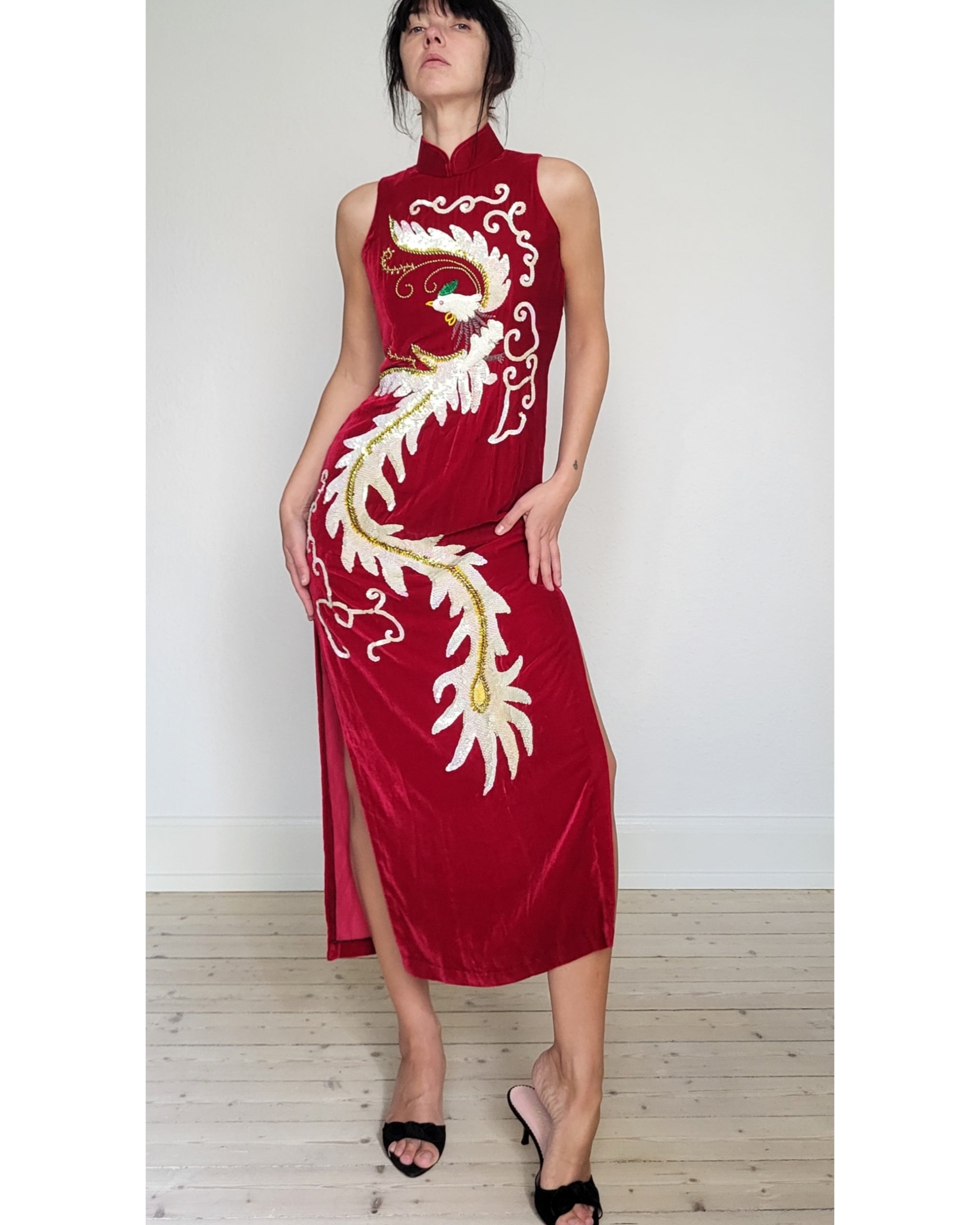 Velour cheongsam