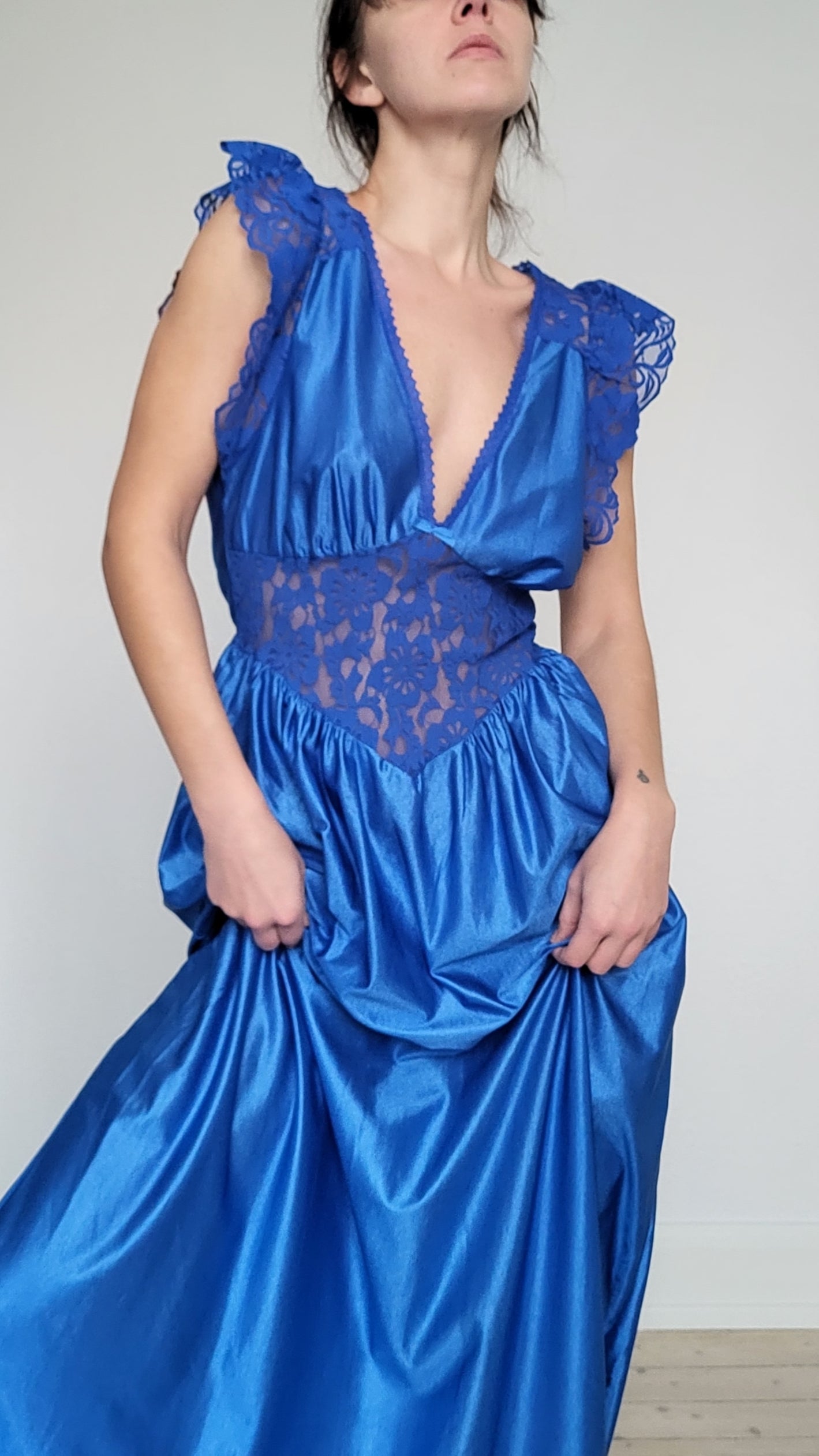 Lace Satin blue