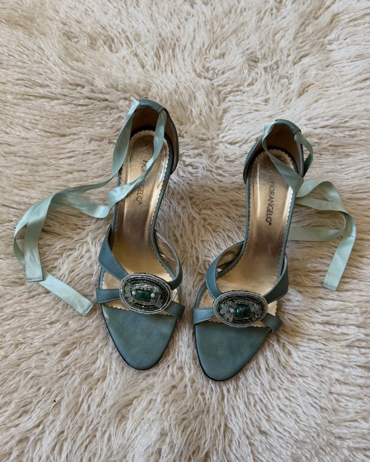 Turquoise leather. Size 40