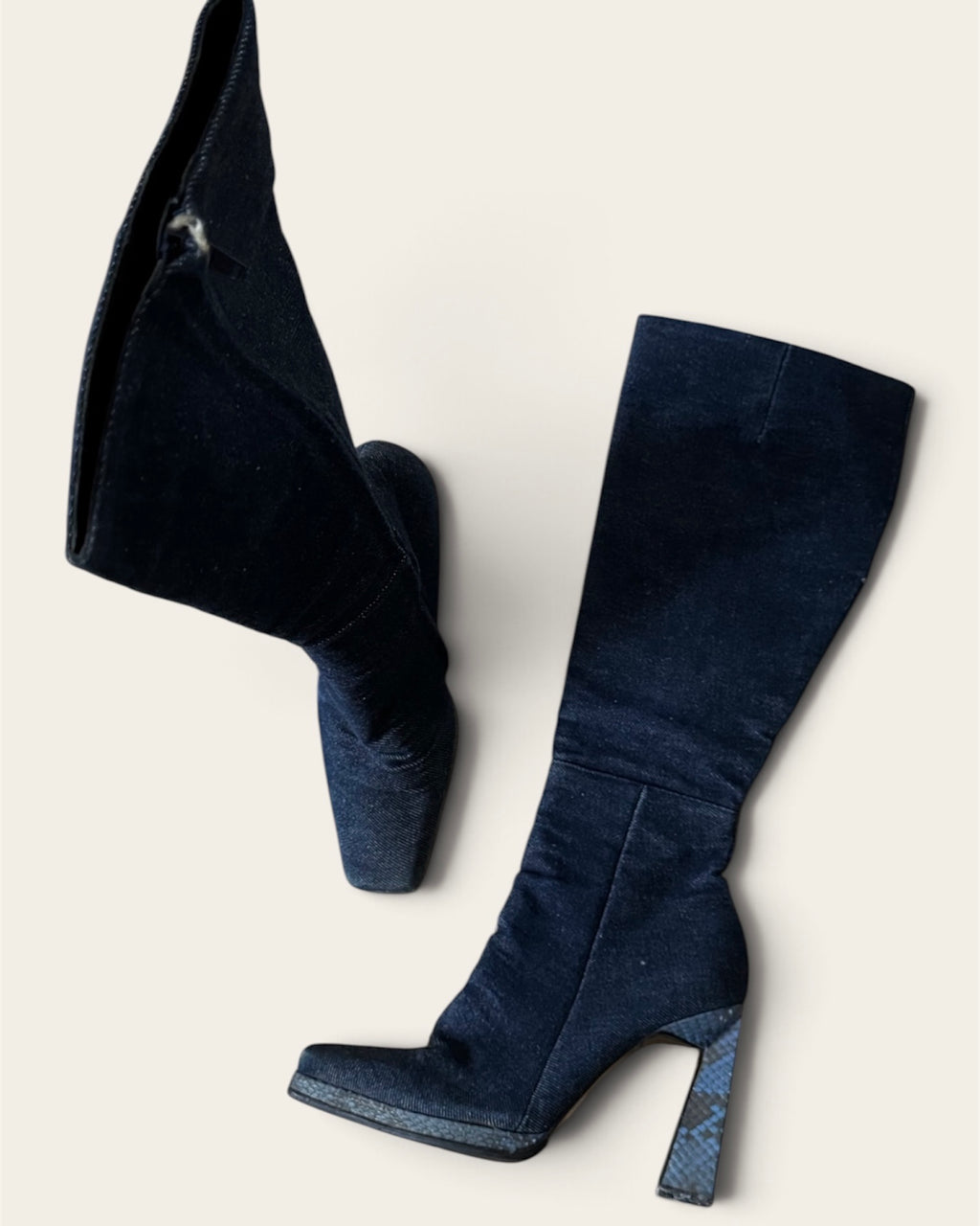 Denim French boots. Size 37.5