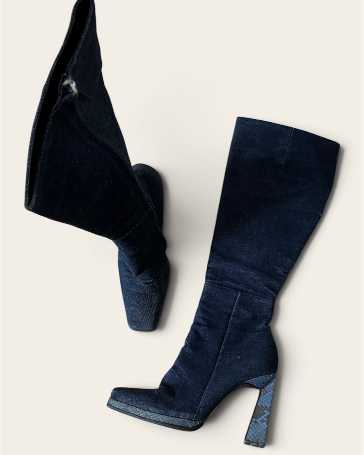 Denim French boots. Size 37.5