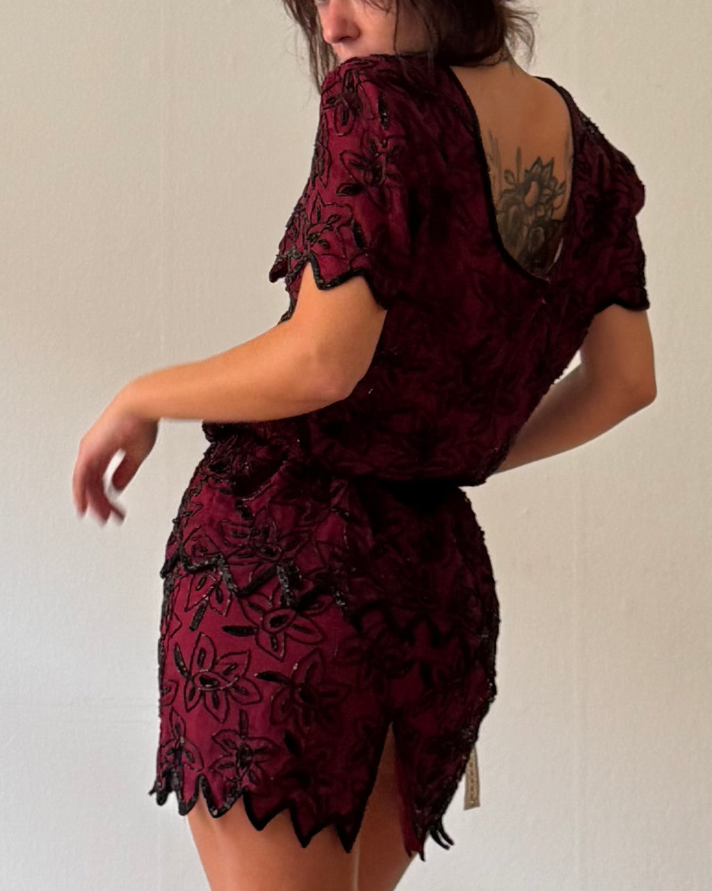 Dark cherry silk