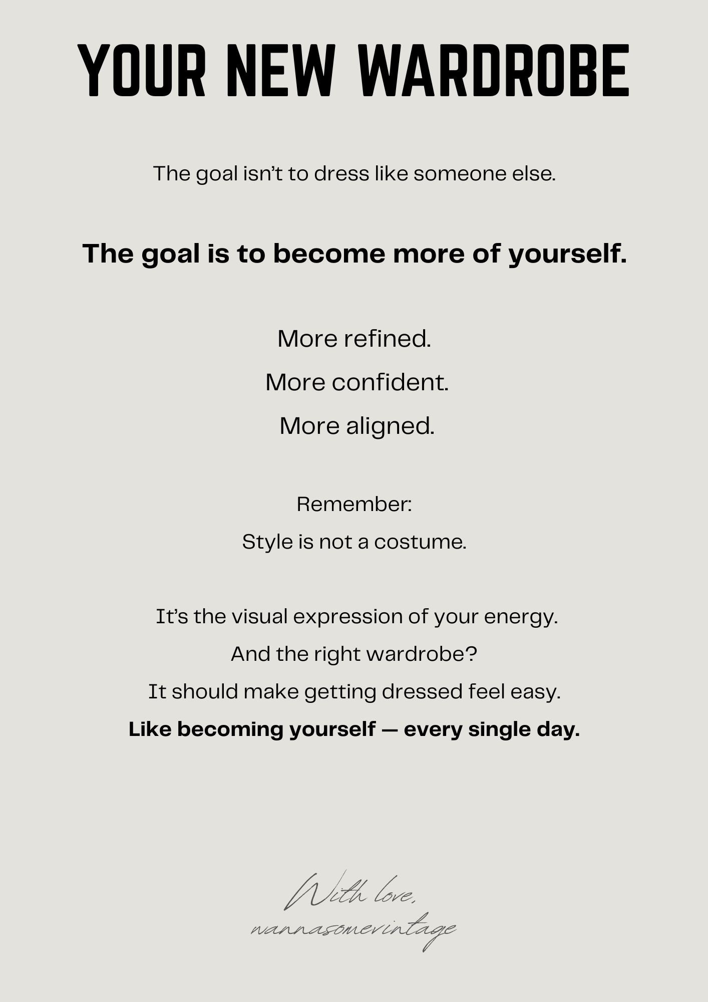 ON & OFF. The art of building a wardrobe