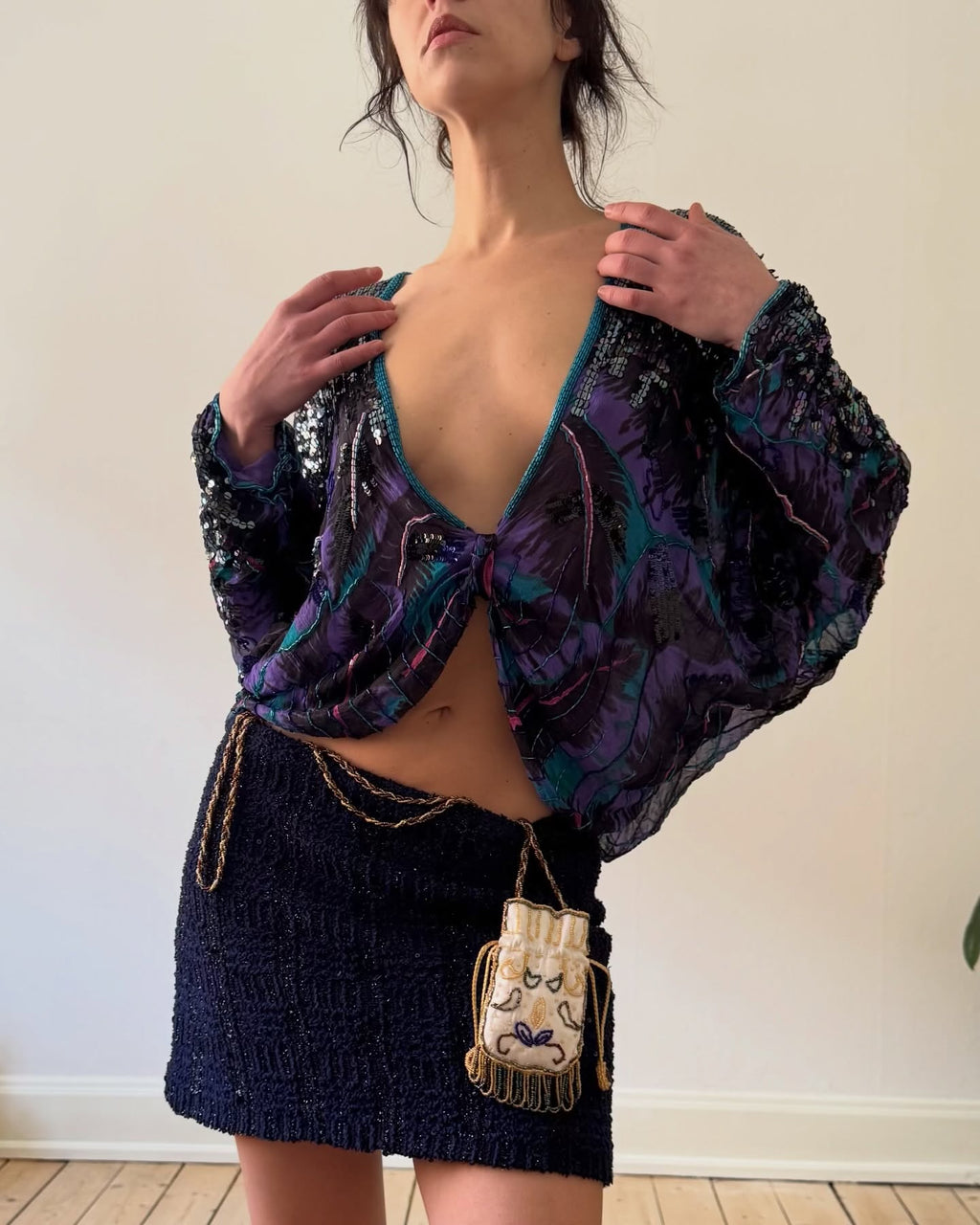 Blue silk set