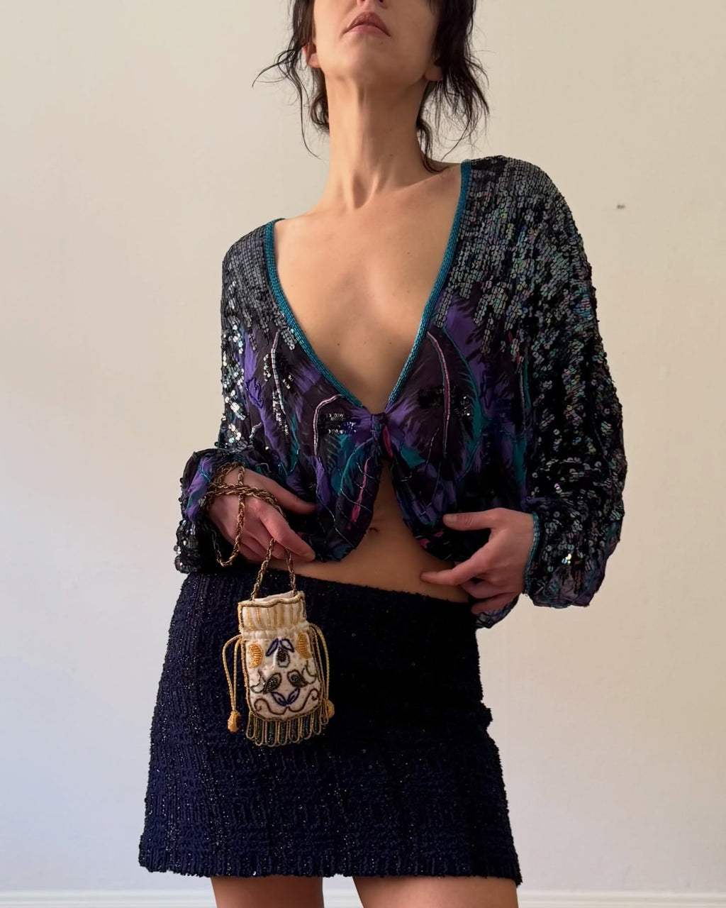Blue silk set