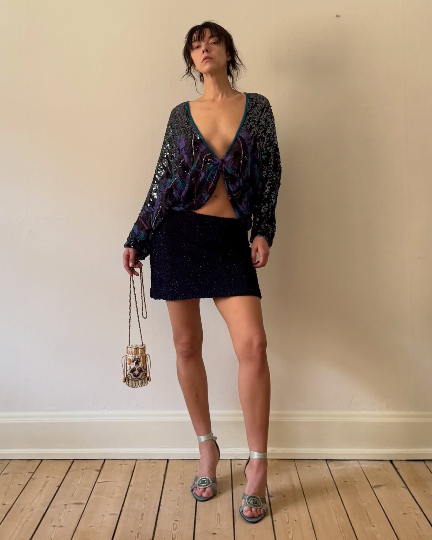 Blue silk set