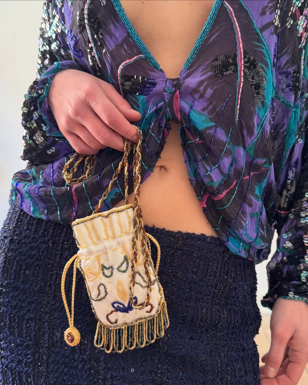 Blue silk set