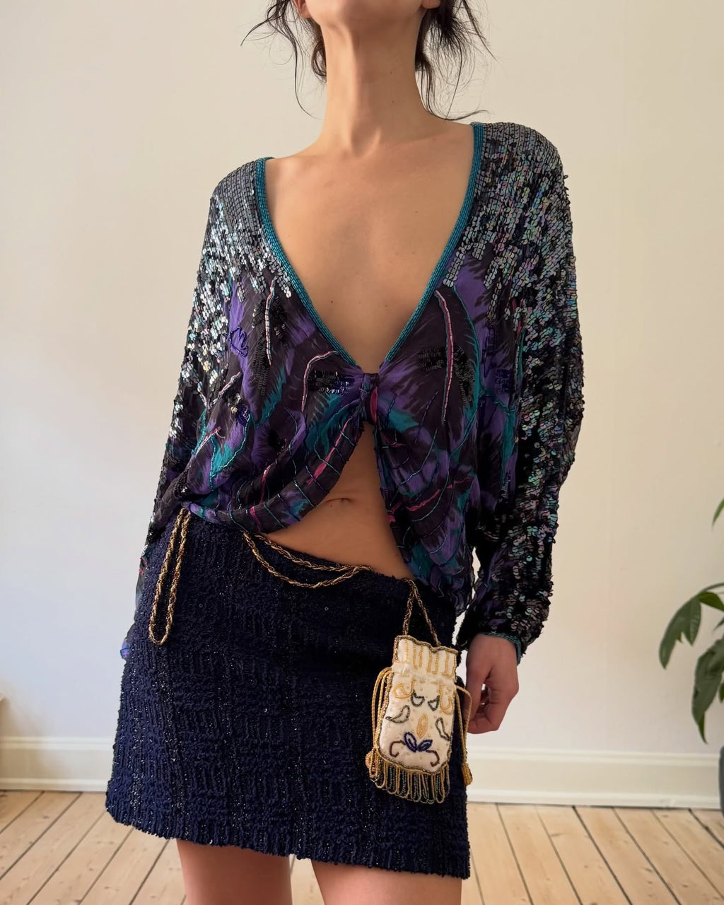 Blue silk set