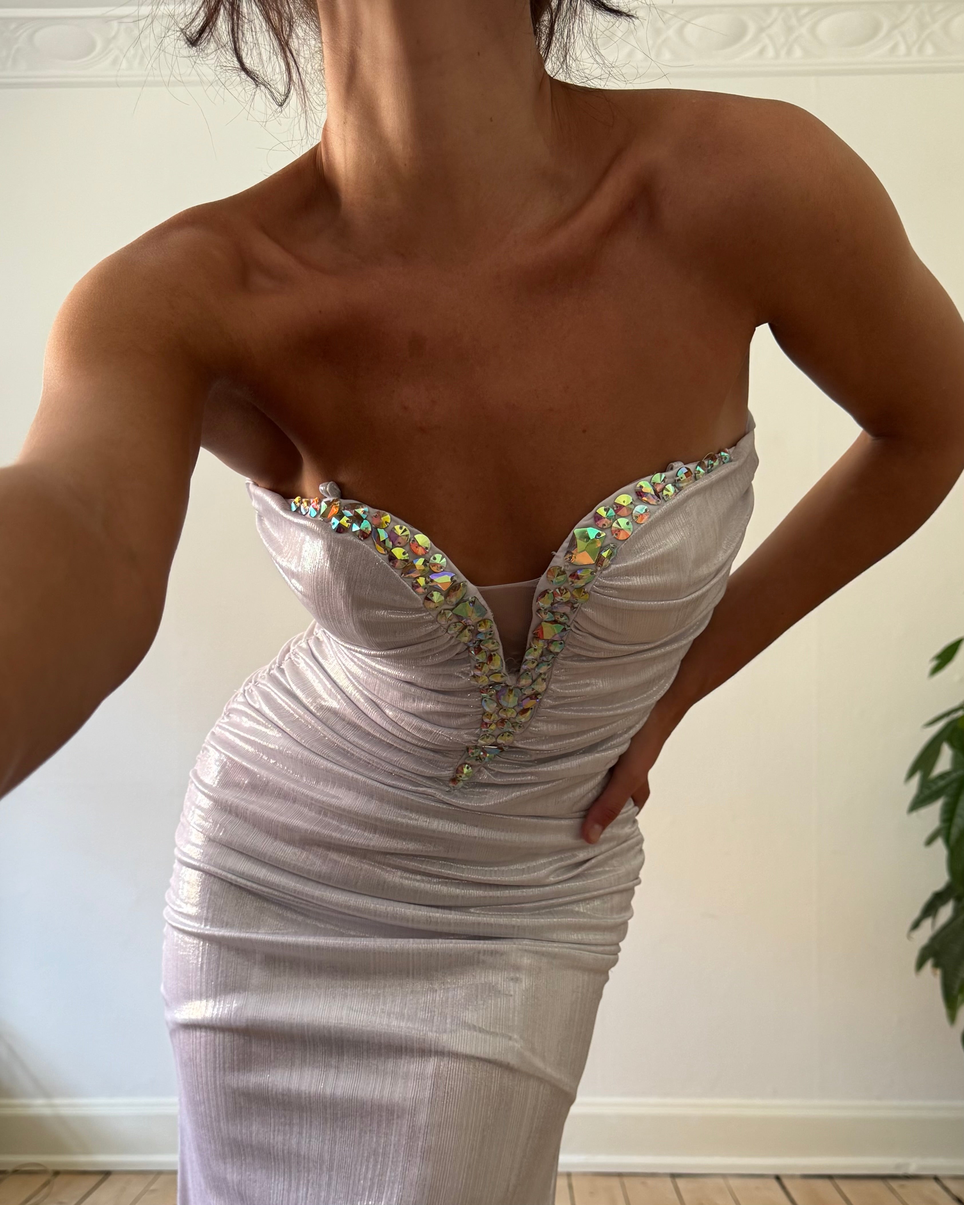 Silver rhinestones
