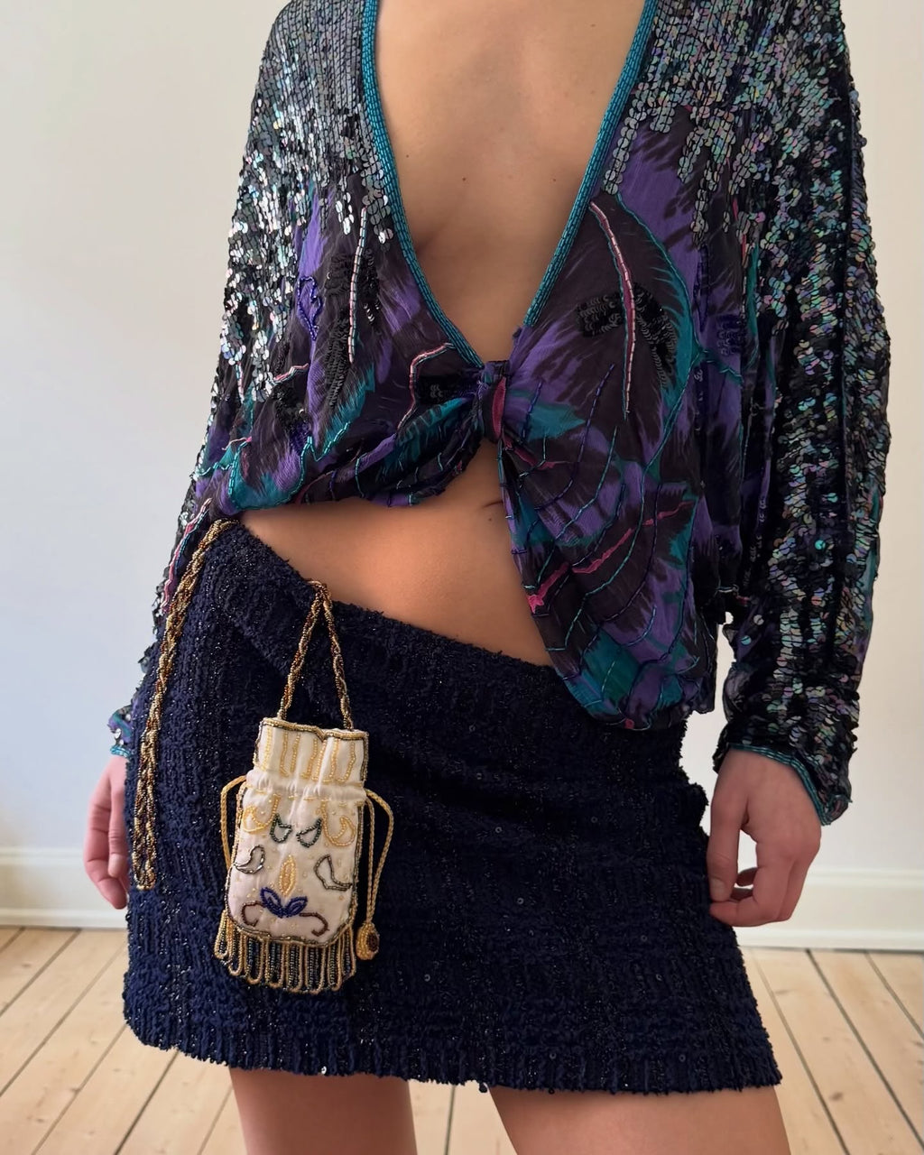 Blue silk set