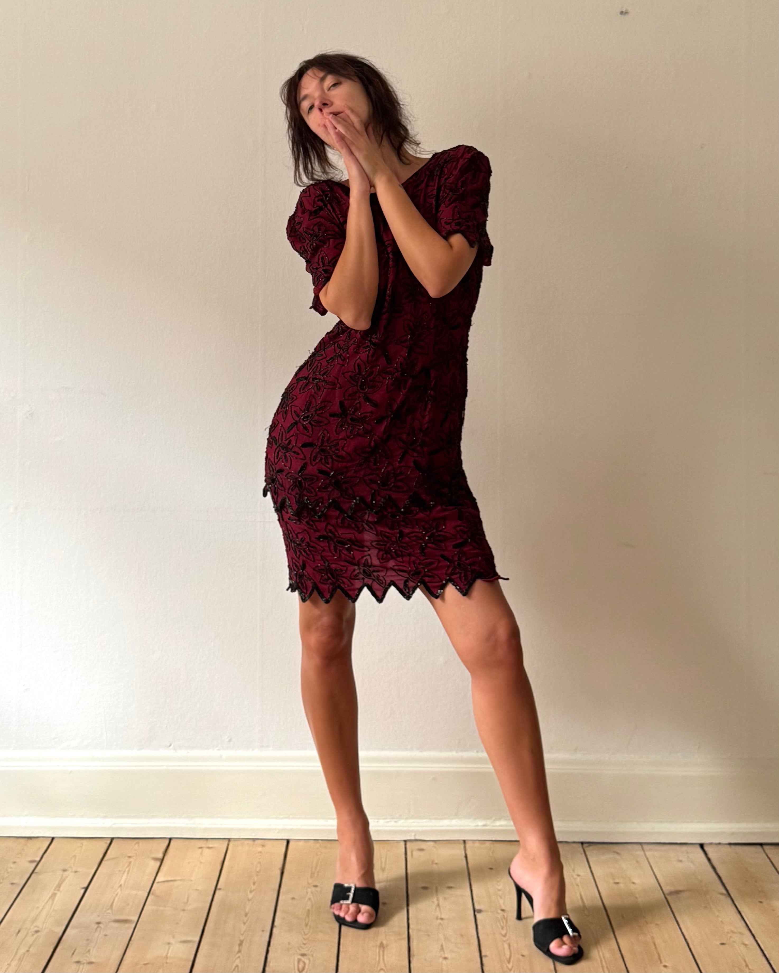 Dark cherry silk