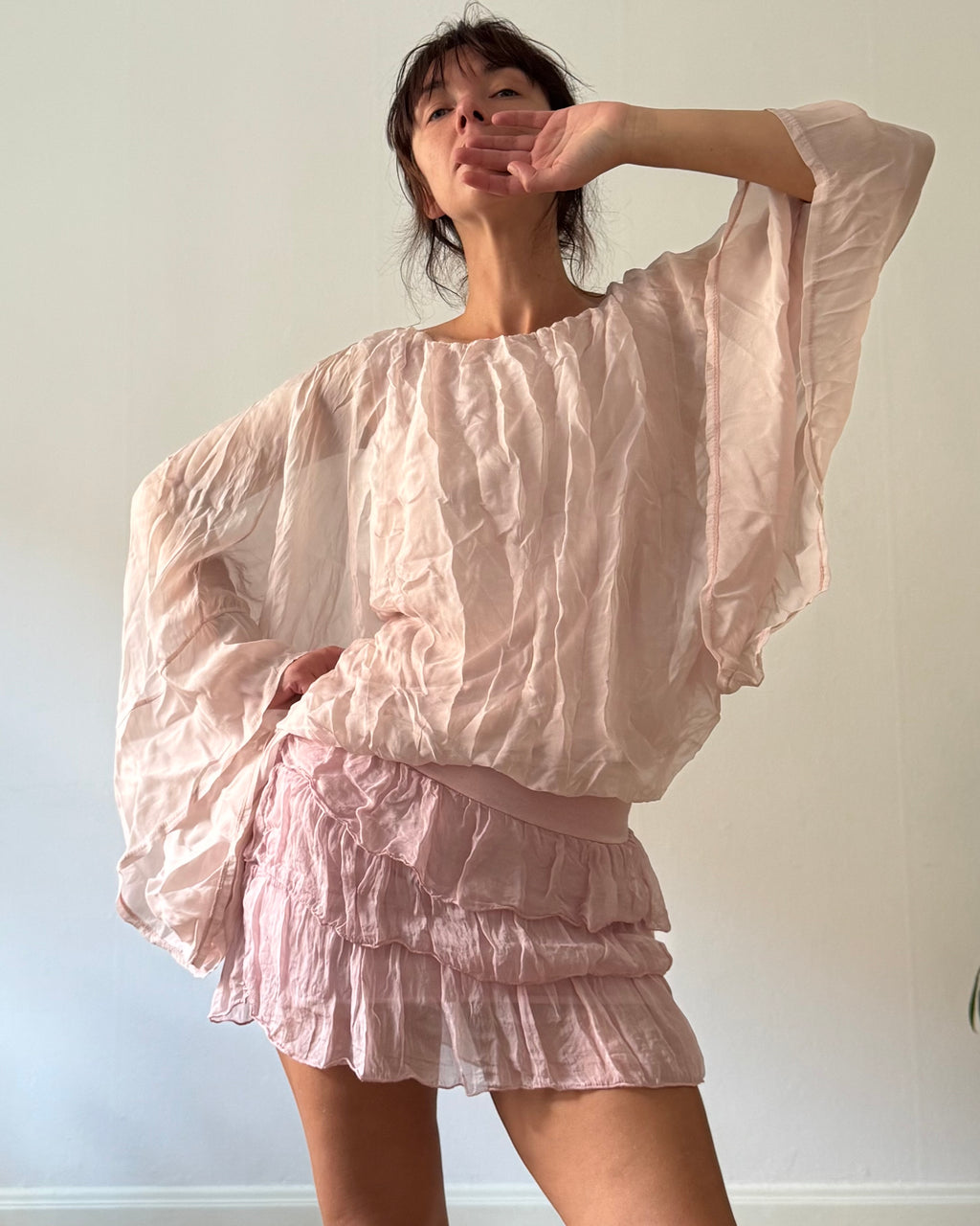 Pink silk set
