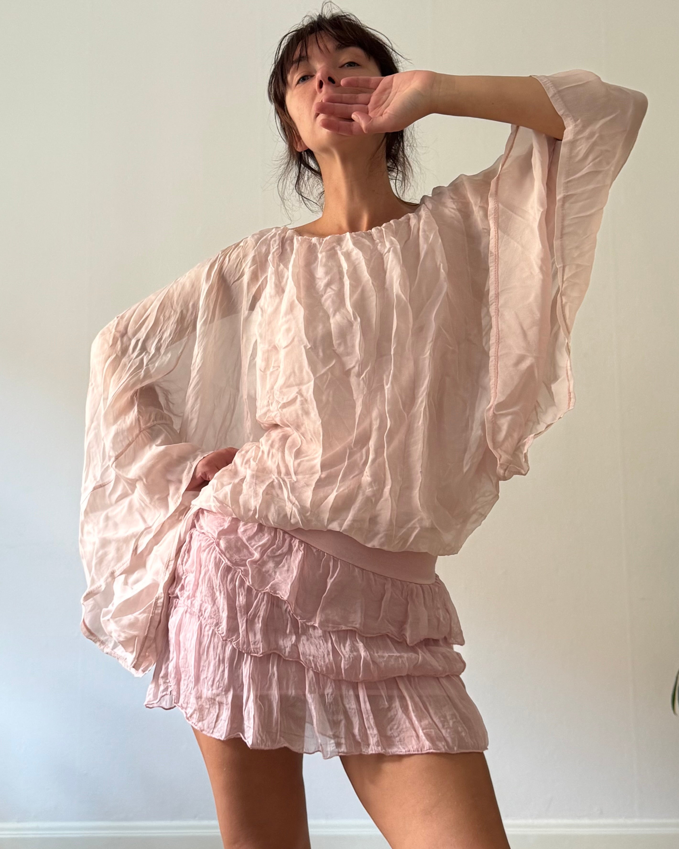 Pink silk set