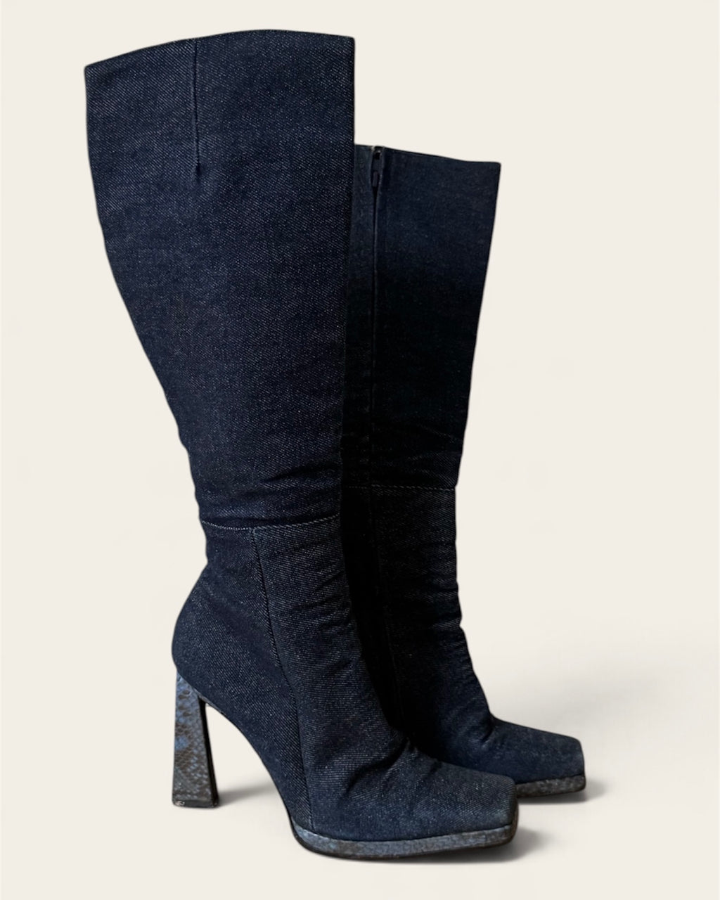Denim French boots. Size 37.5
