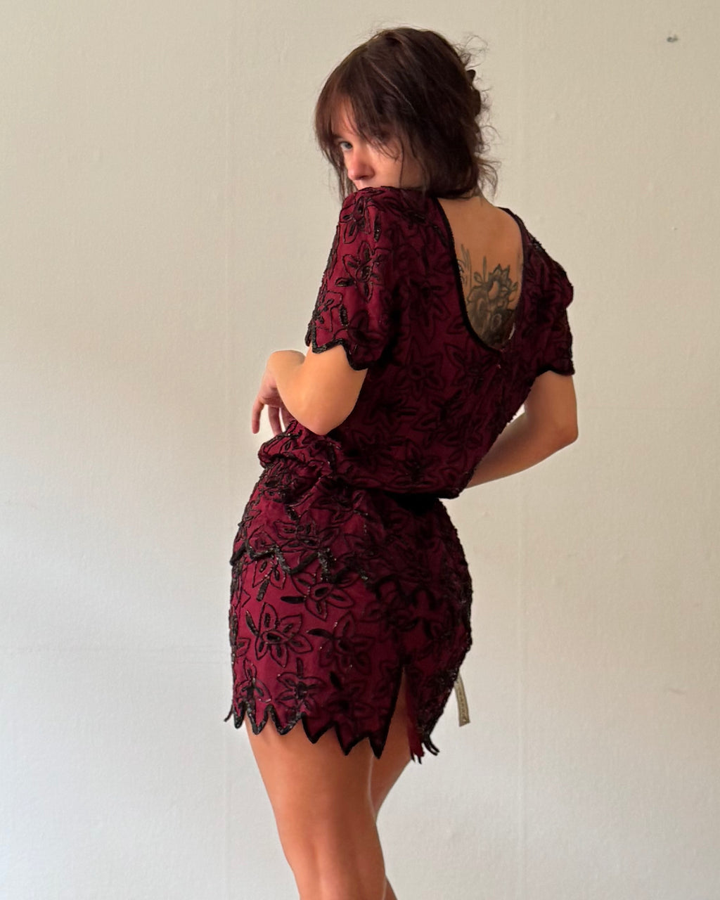 Dark cherry silk