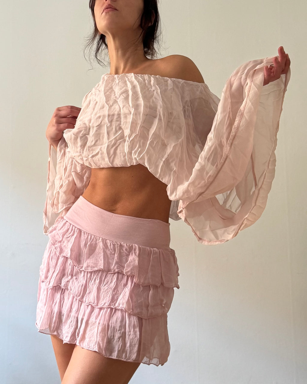 Pink silk set