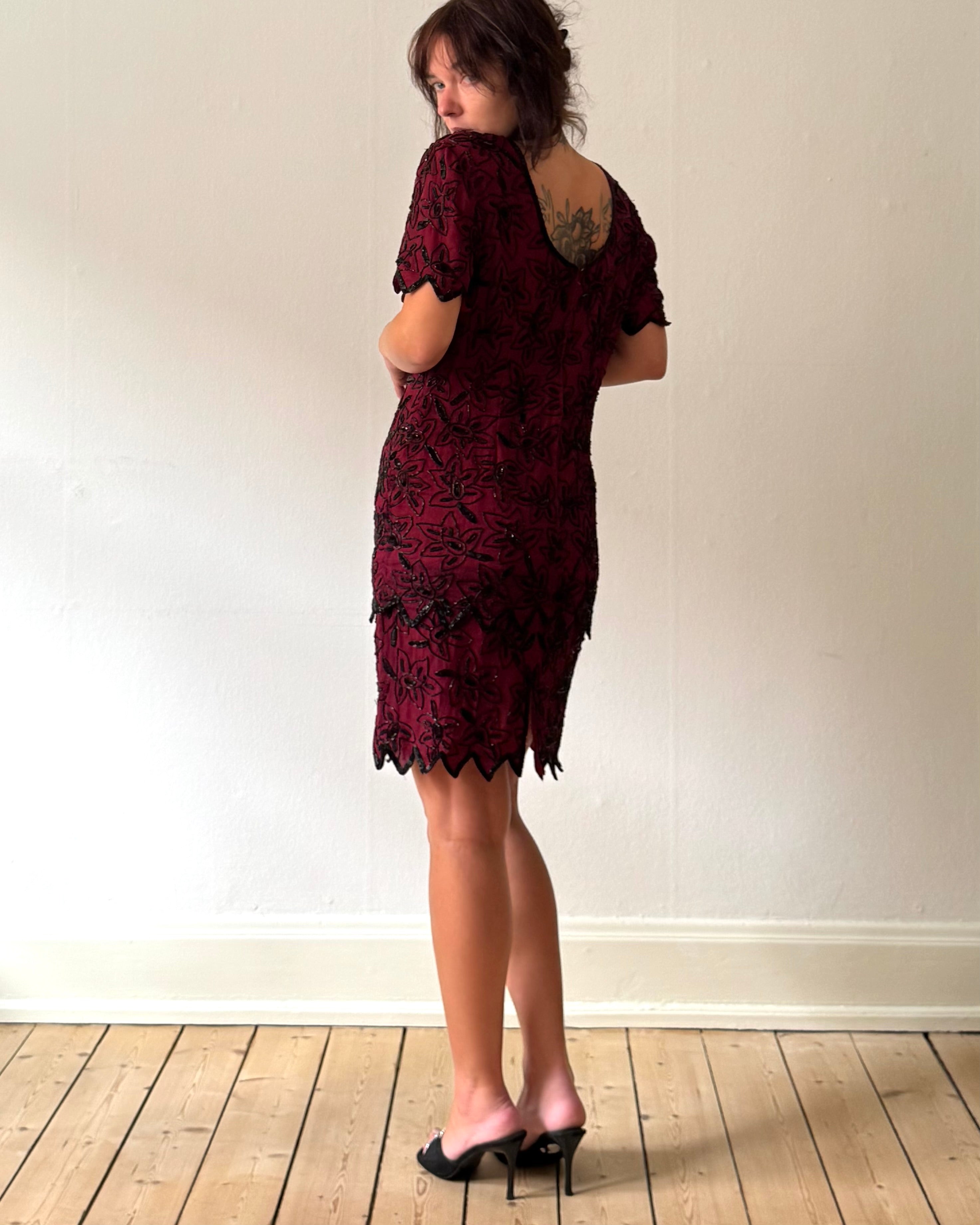 Dark cherry silk