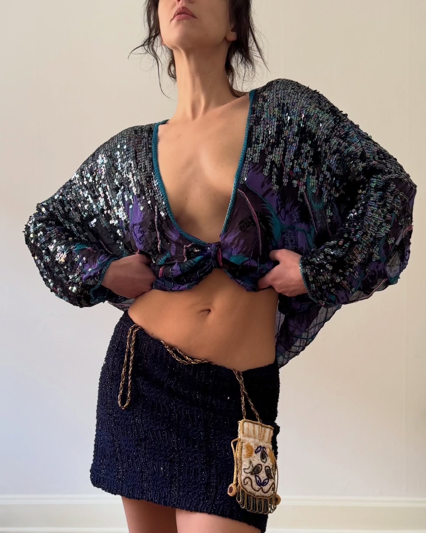 Blue silk set