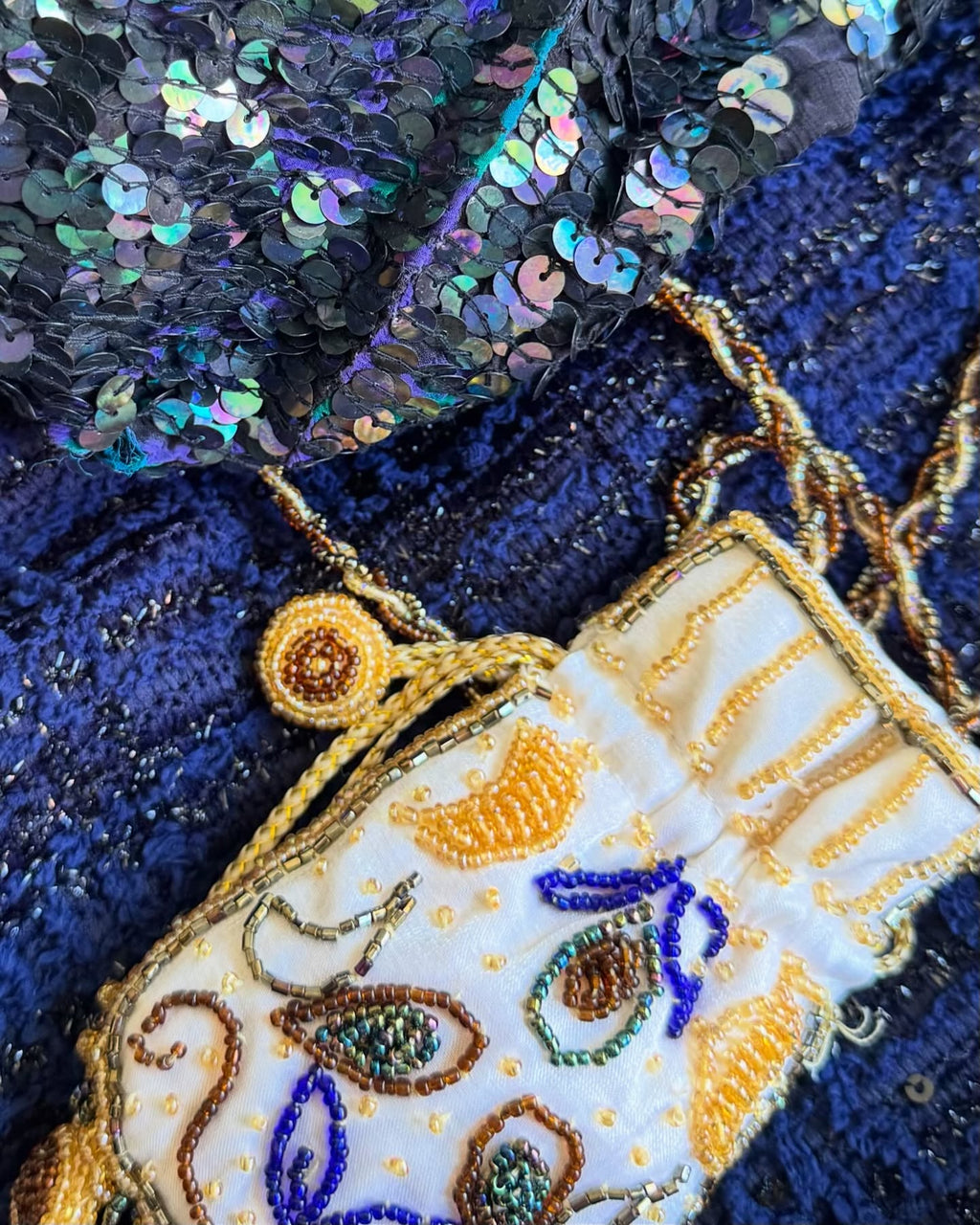 Blue silk set