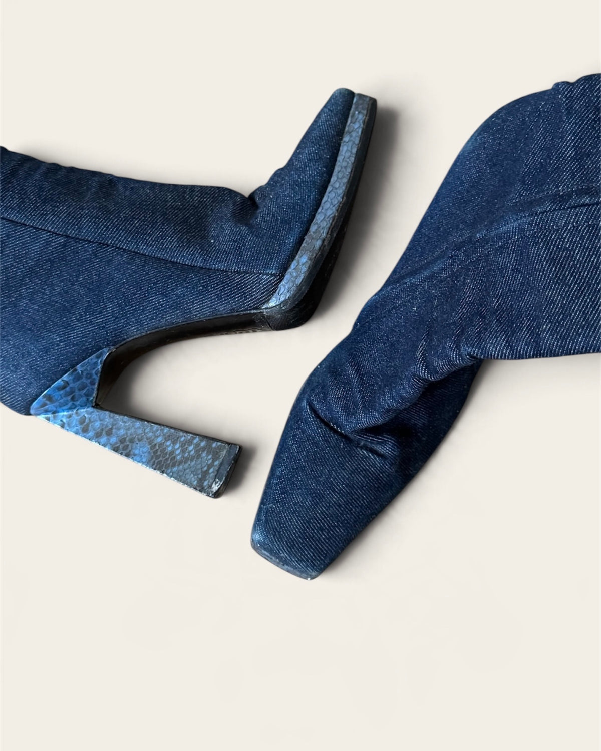 Denim French boots. Size 37.5
