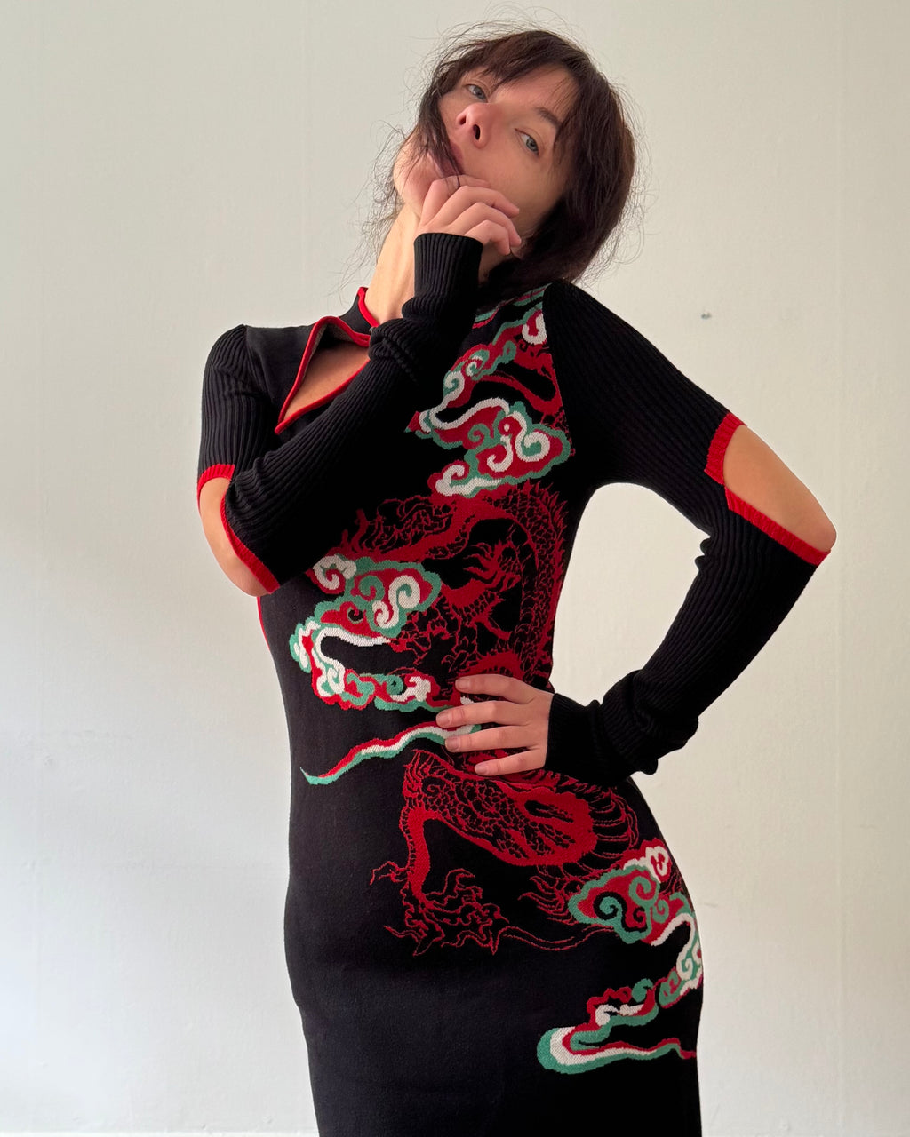 Knitted cheongsam