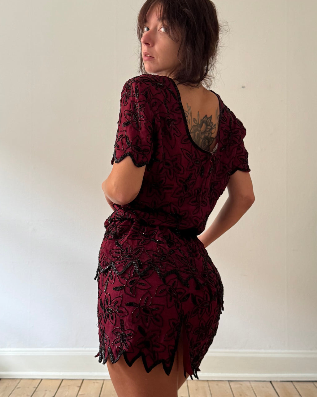 Dark cherry silk
