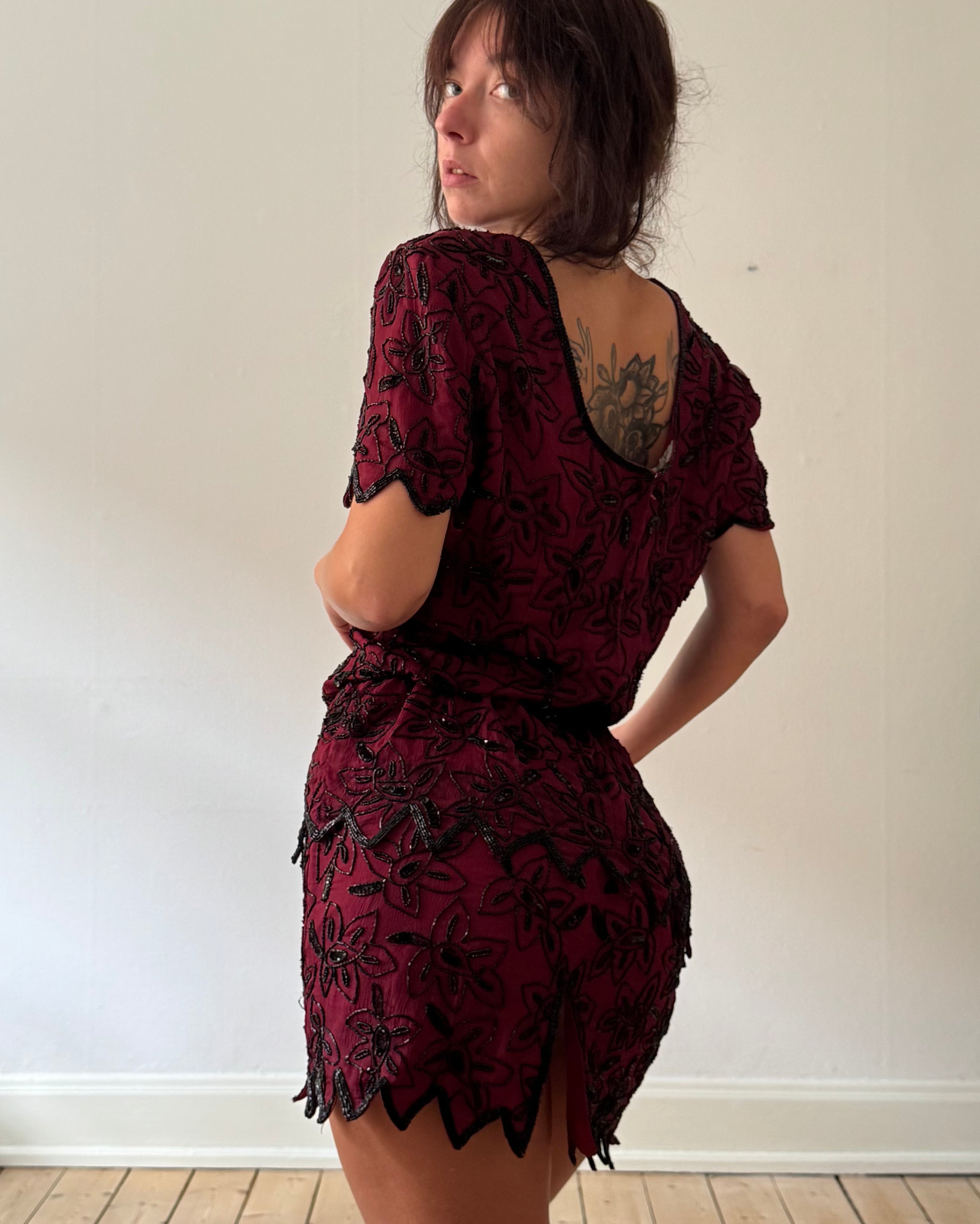 Dark cherry silk