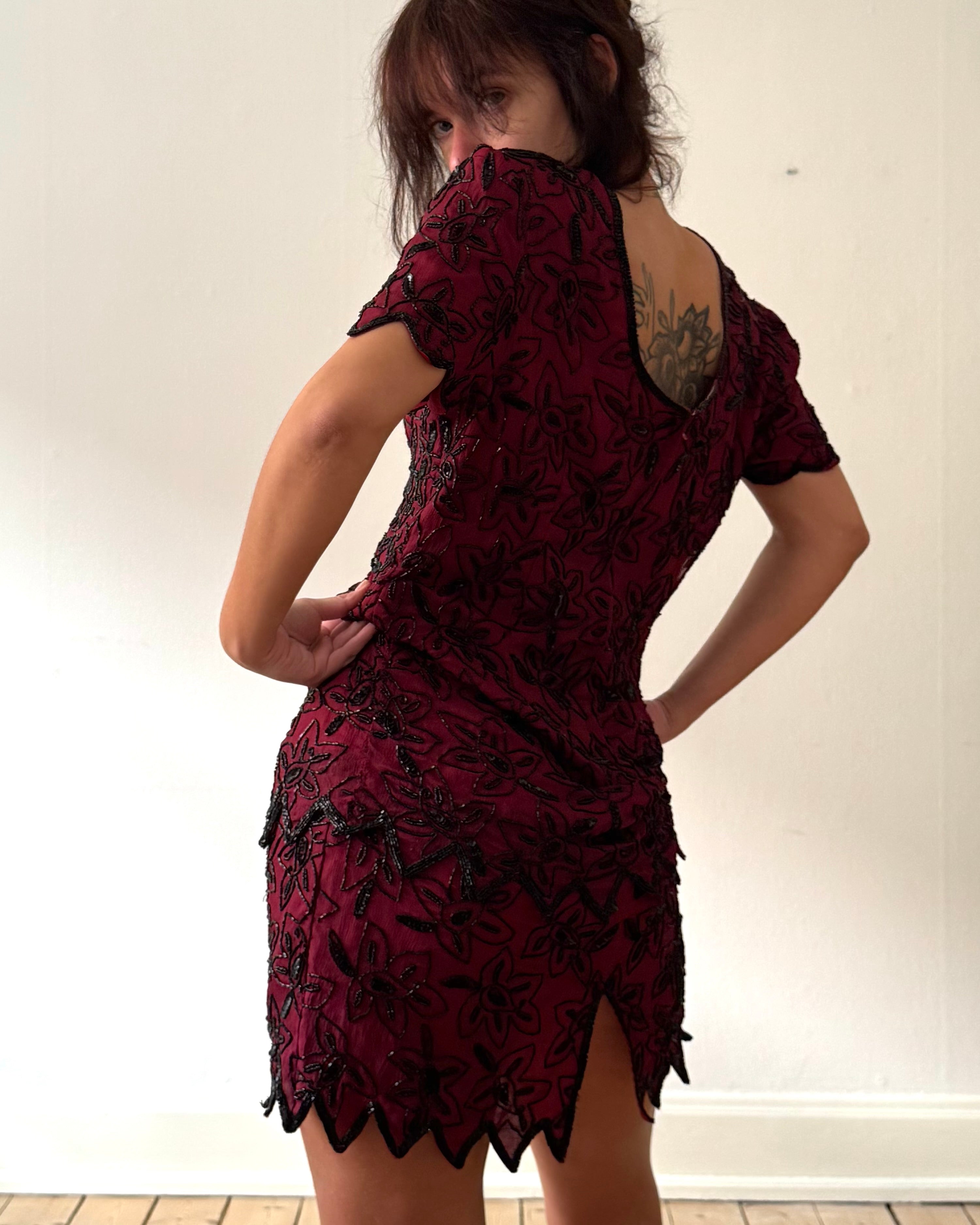 Dark cherry silk