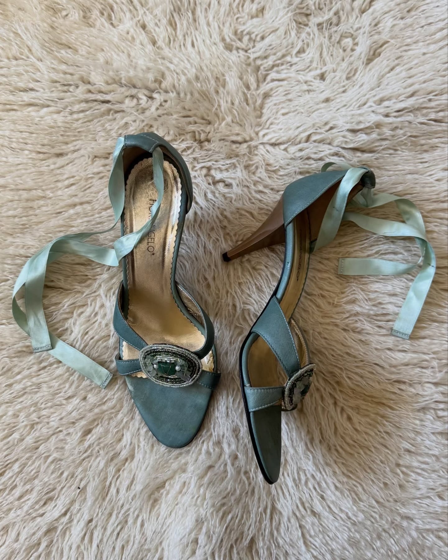 Turquoise leather. Size 40