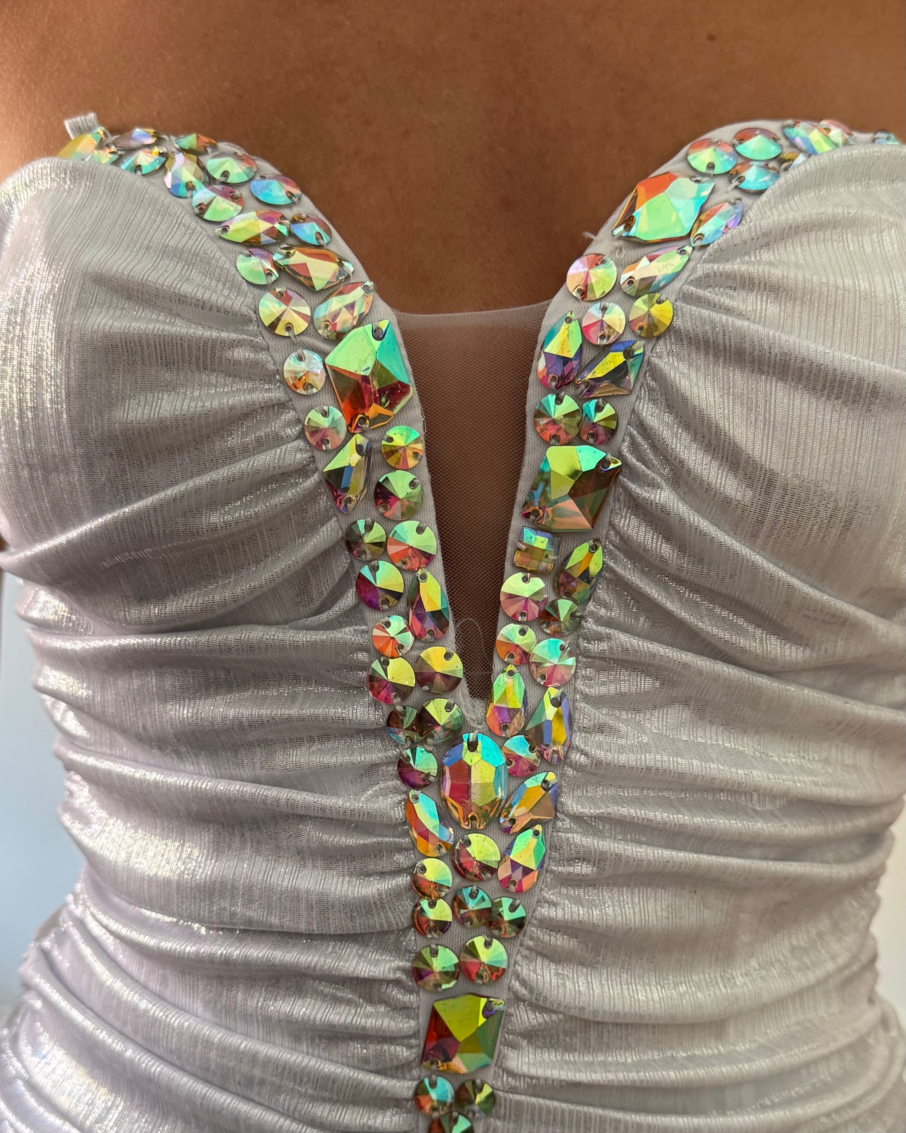 Silver rhinestones