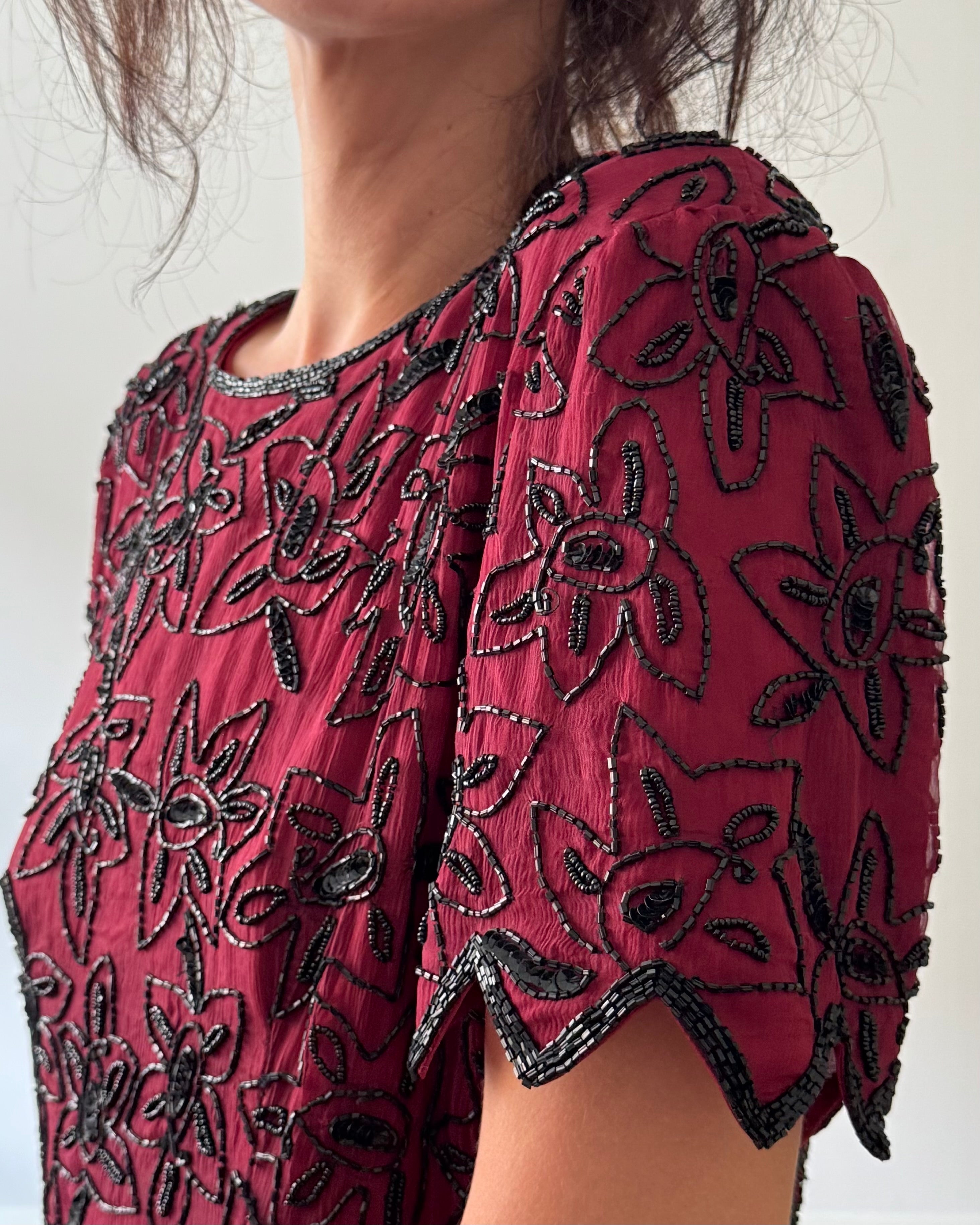 Dark cherry silk