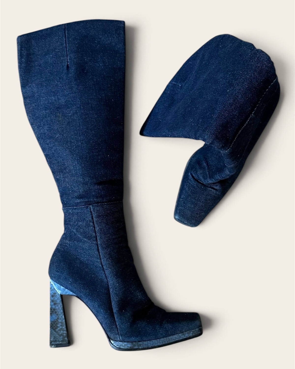 Denim French boots. Size 37.5