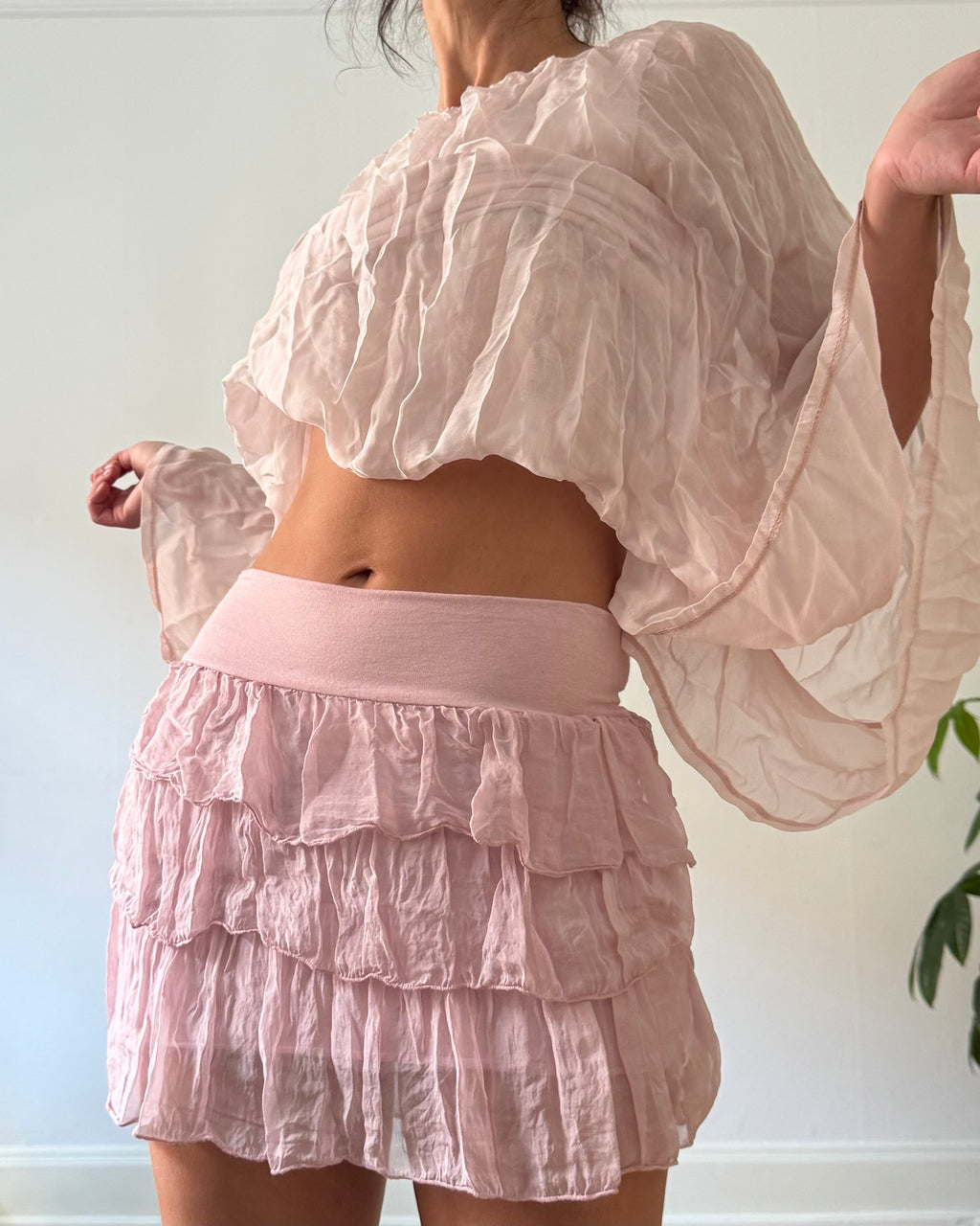 Pink silk set