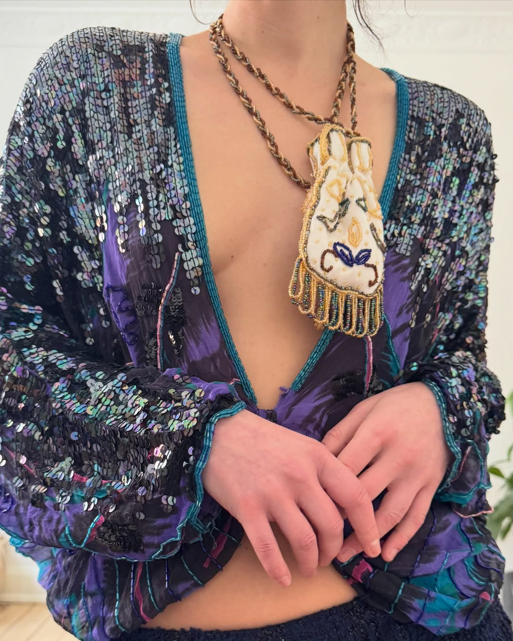 Blue silk set