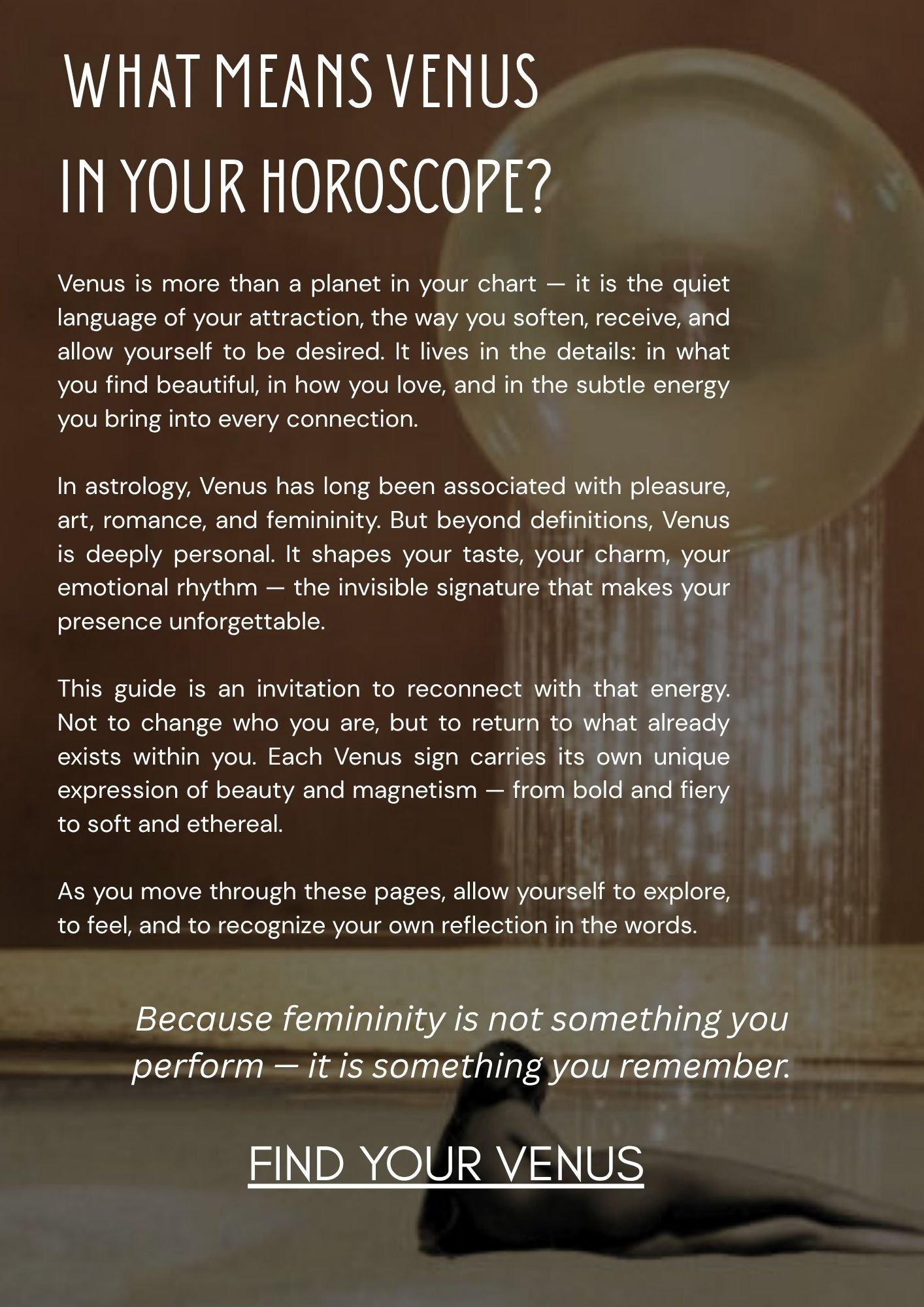 Born in Venus. Guide to femininity