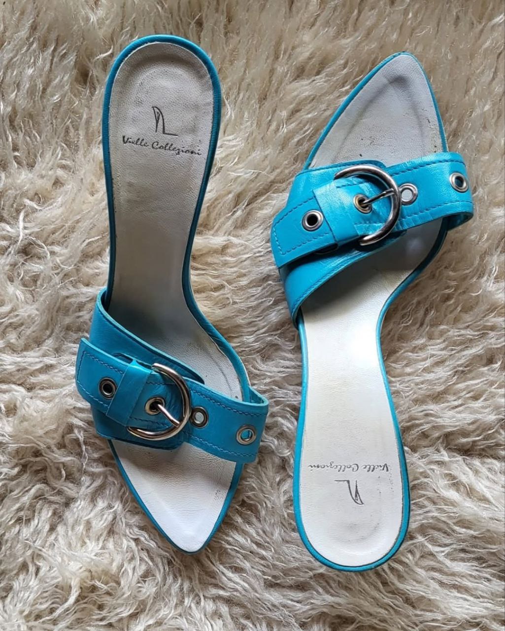 Blue kitten heel. Size 36