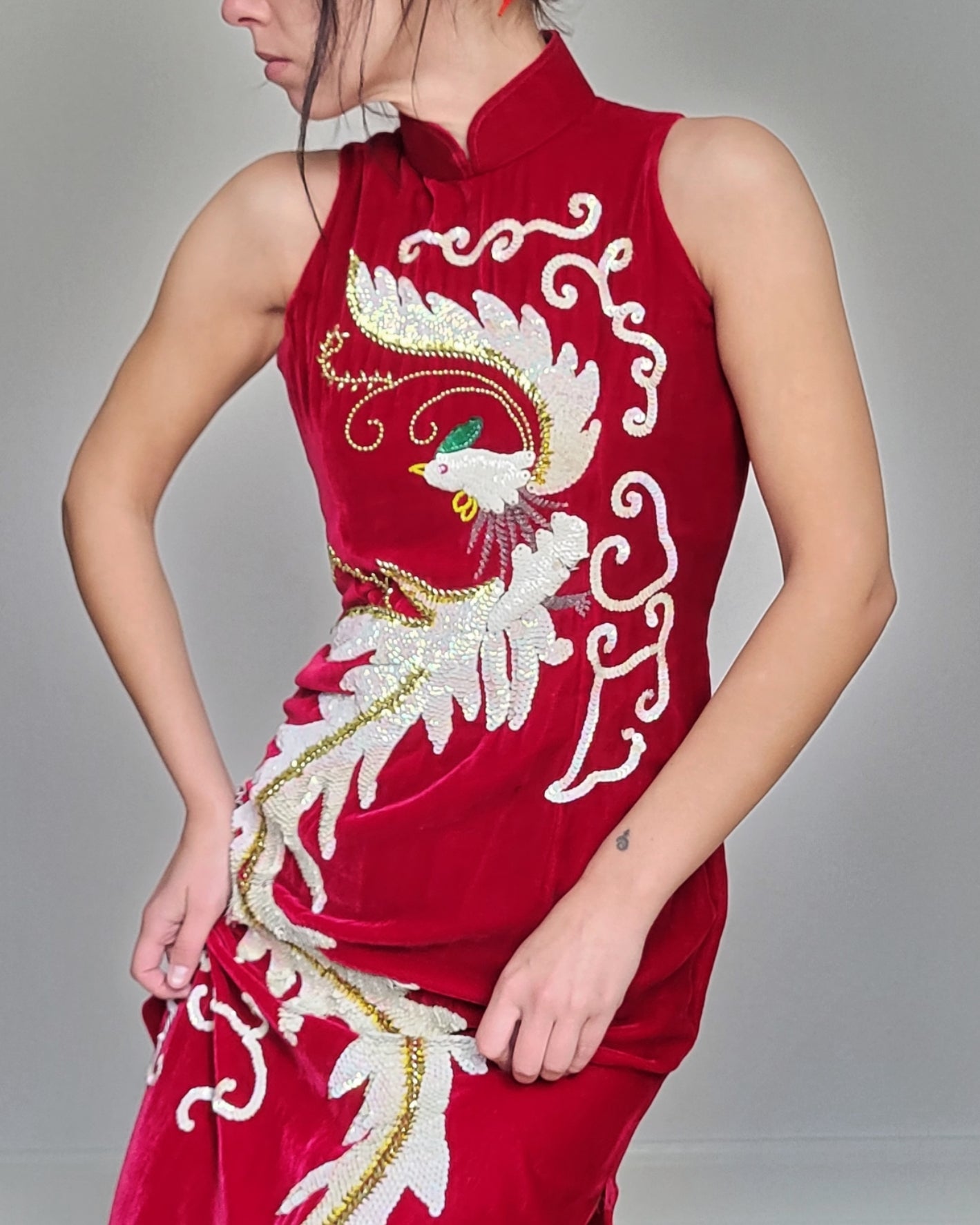 Velour cheongsam
